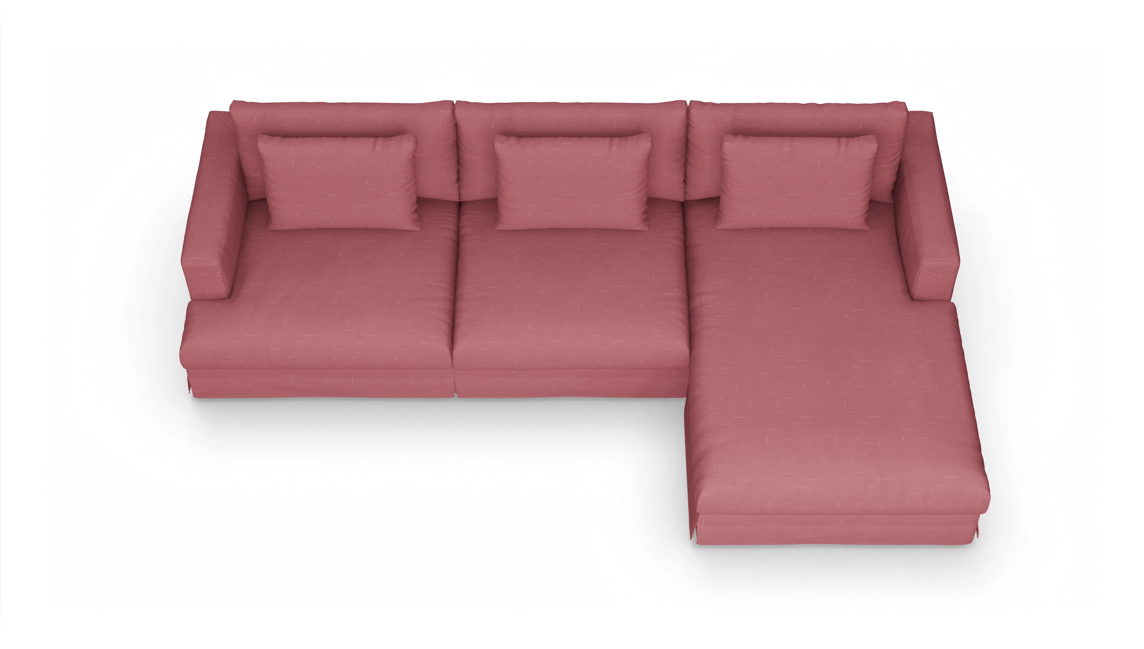 Ansicht des Produktes Pittori Sofa mit Rec rechts in Stoff rot