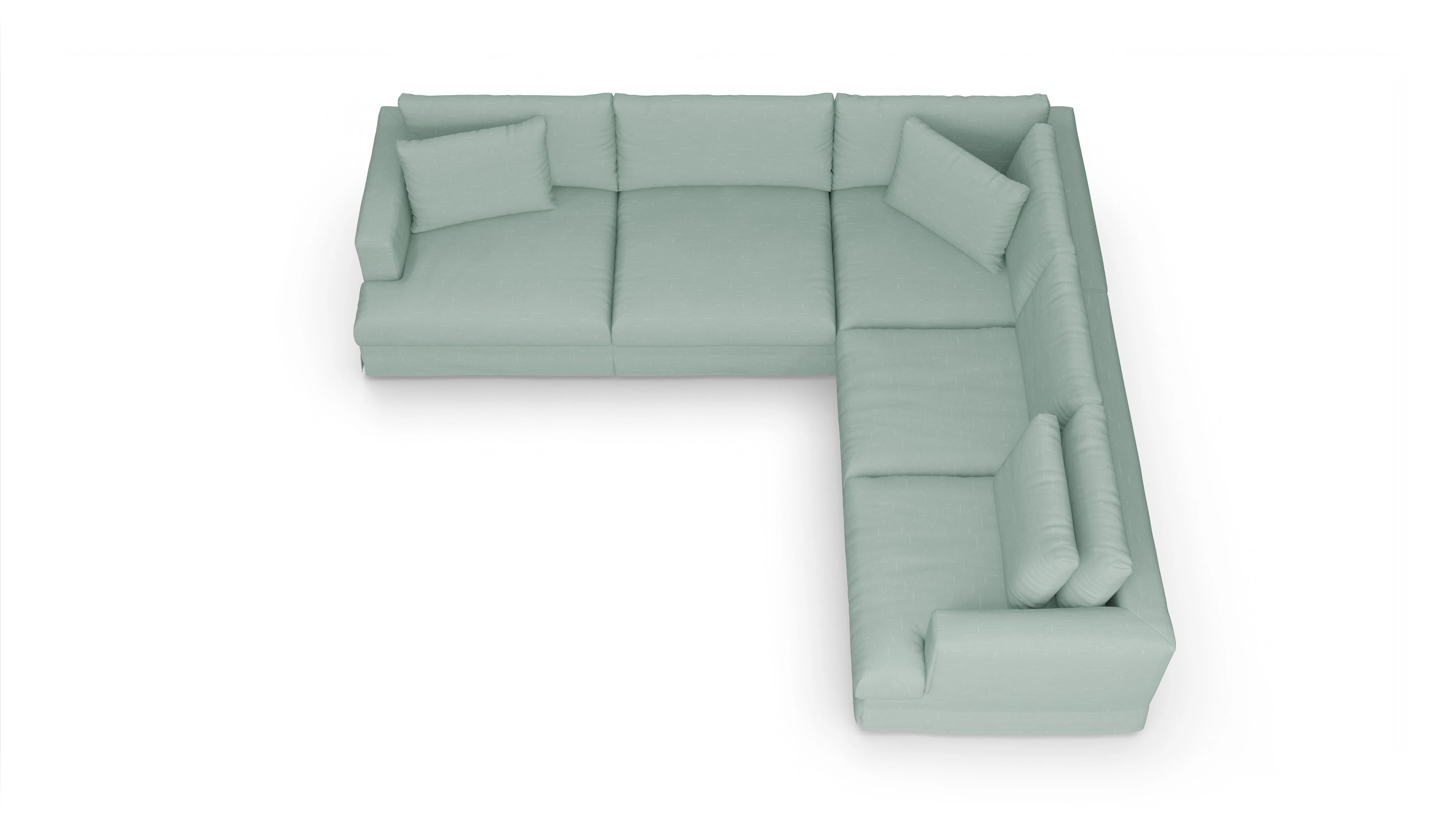 Ansicht des Produktes Pittori Ecksofa Rechts in Stoff grün