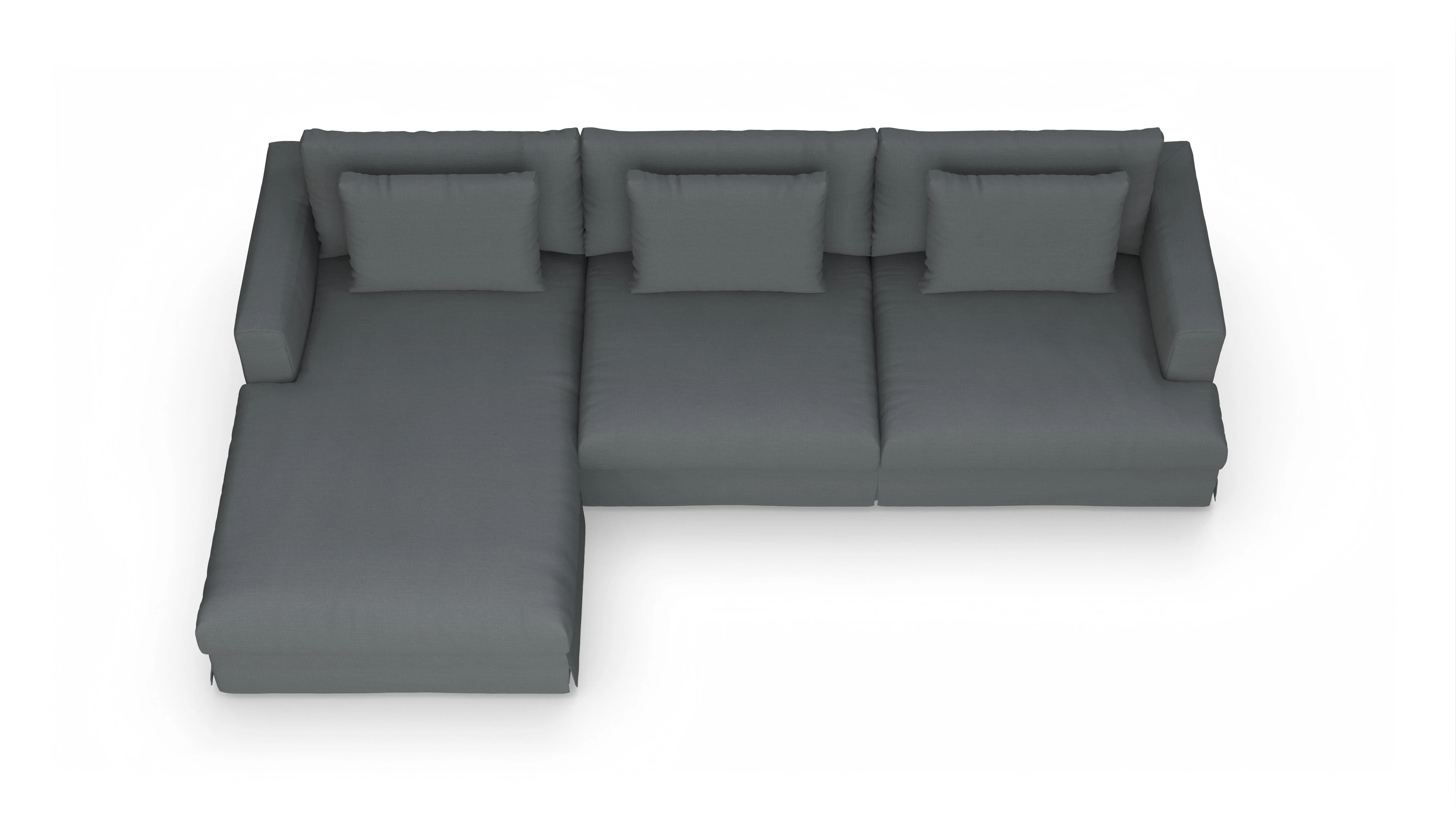 Ansicht des Produktes Pittori Sofa mit Rec links in Stoff grau
