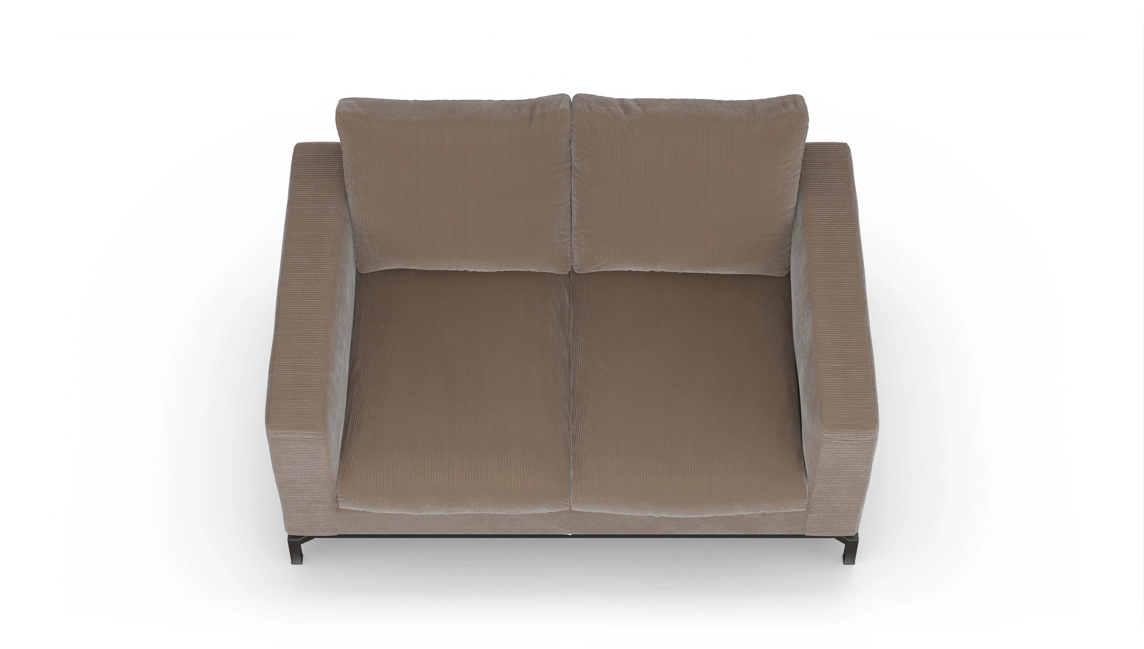 Design-Couch Fenice Ansicht des Produktes Fenice 2-Sitzer in braun