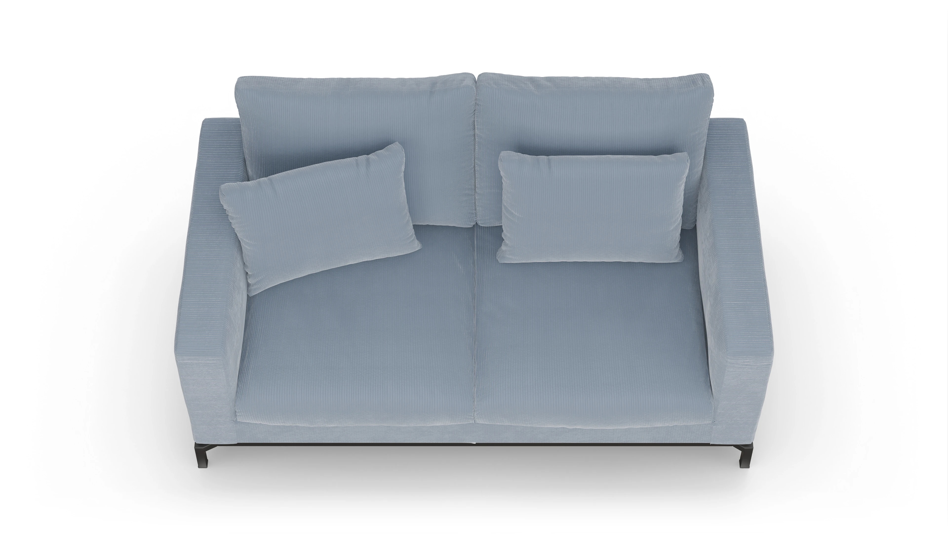 Design-Couch Fenice Ansicht des Produktes Fenice 2,5-Sitzer in blau