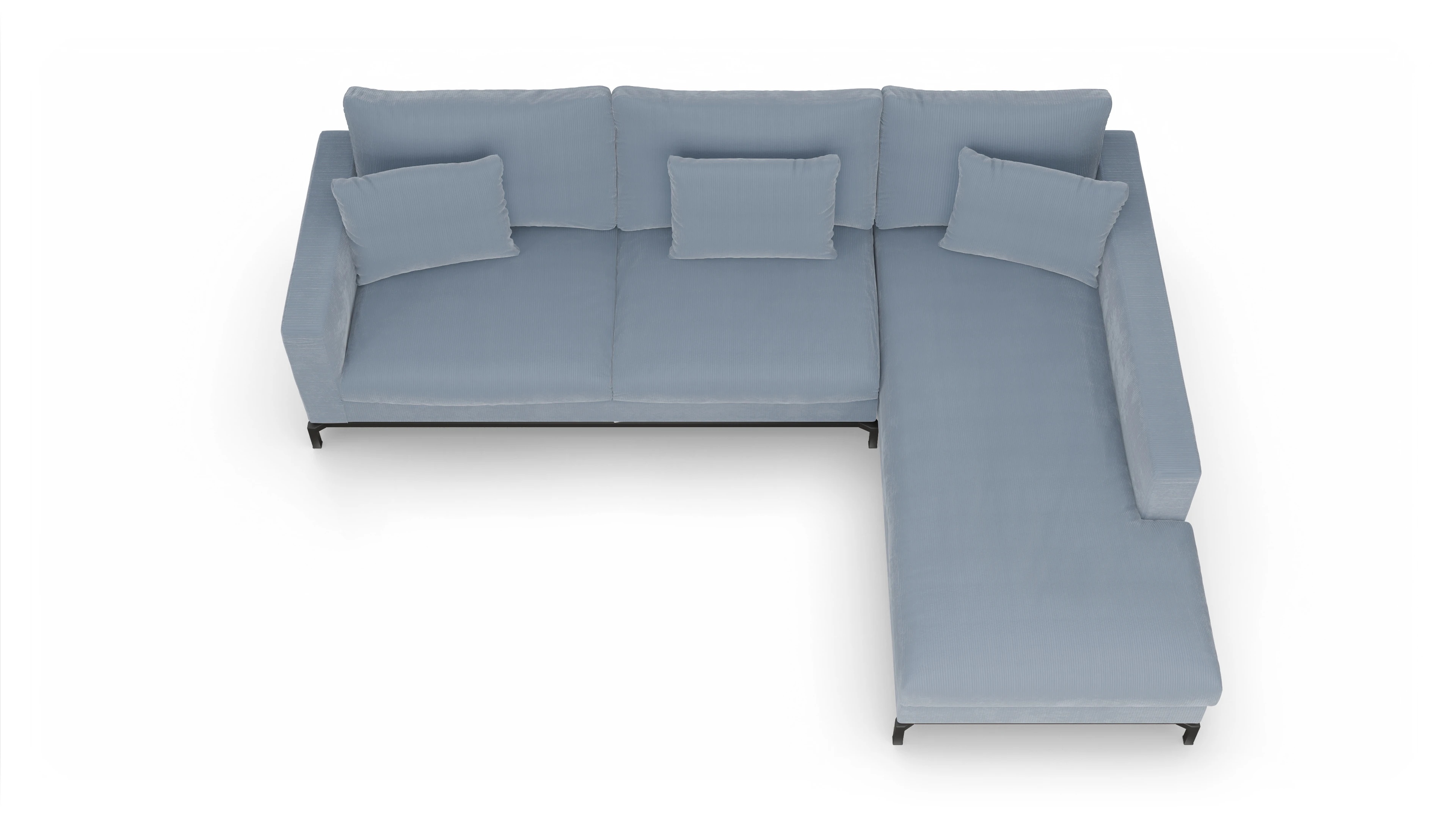 Ansicht des Produktes Fenice Sofa mit Rec rechts in blau