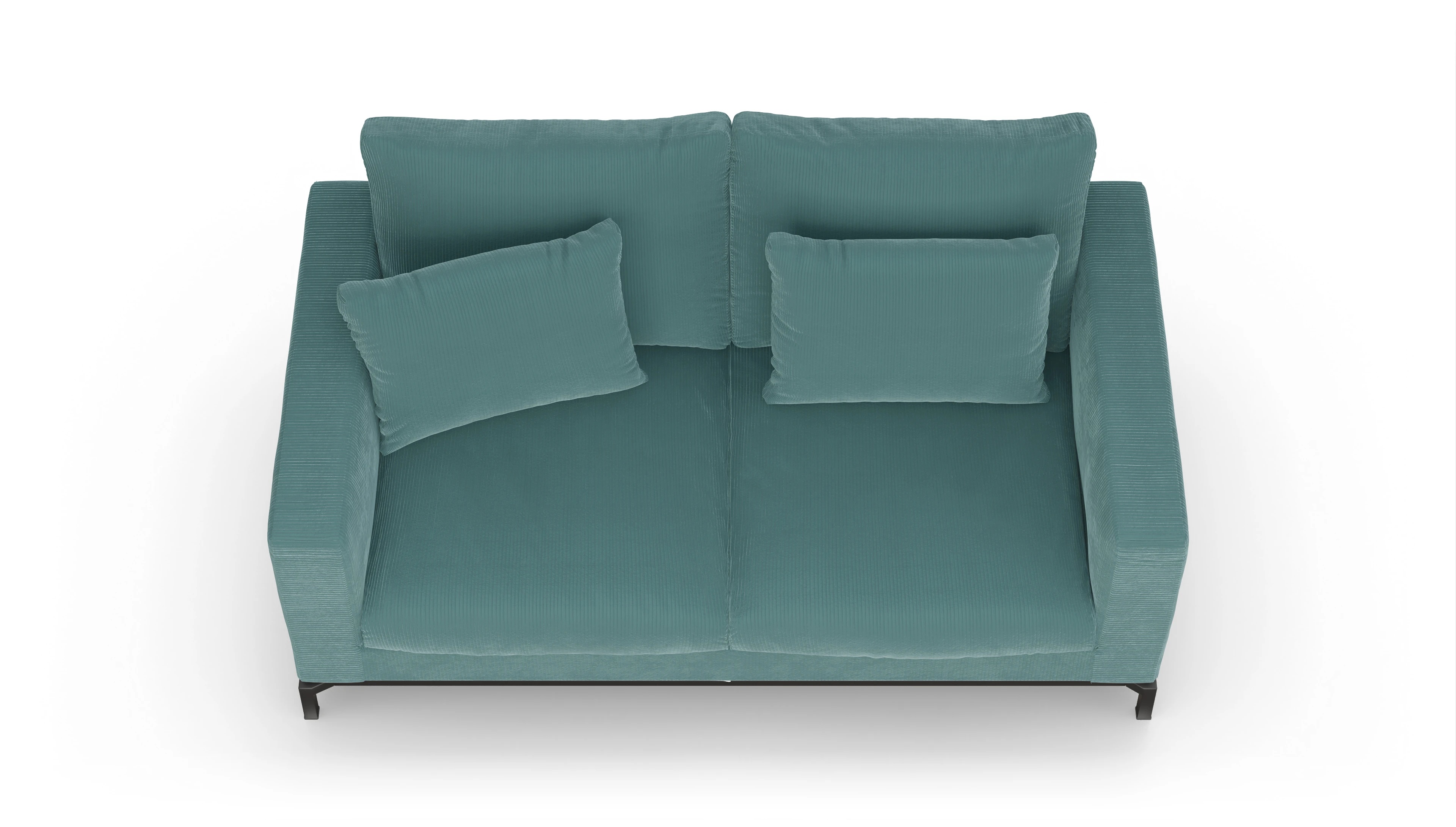 Design-Couch Fenice Ansicht des Produktes Fenice 2,5-Sitzer in blau