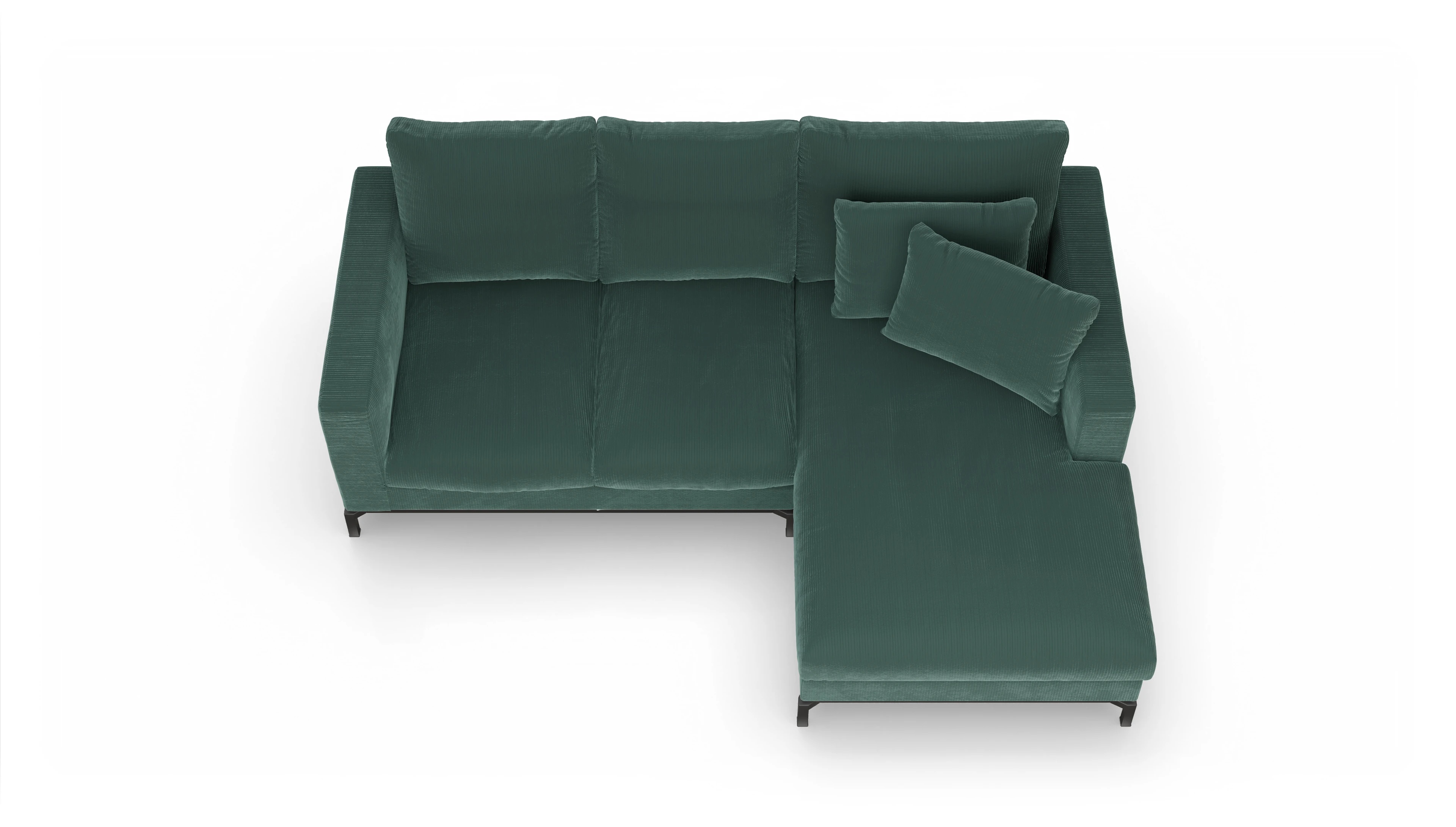 Ansicht des Produktes Fenice Sofa mit Rec rechts in grün