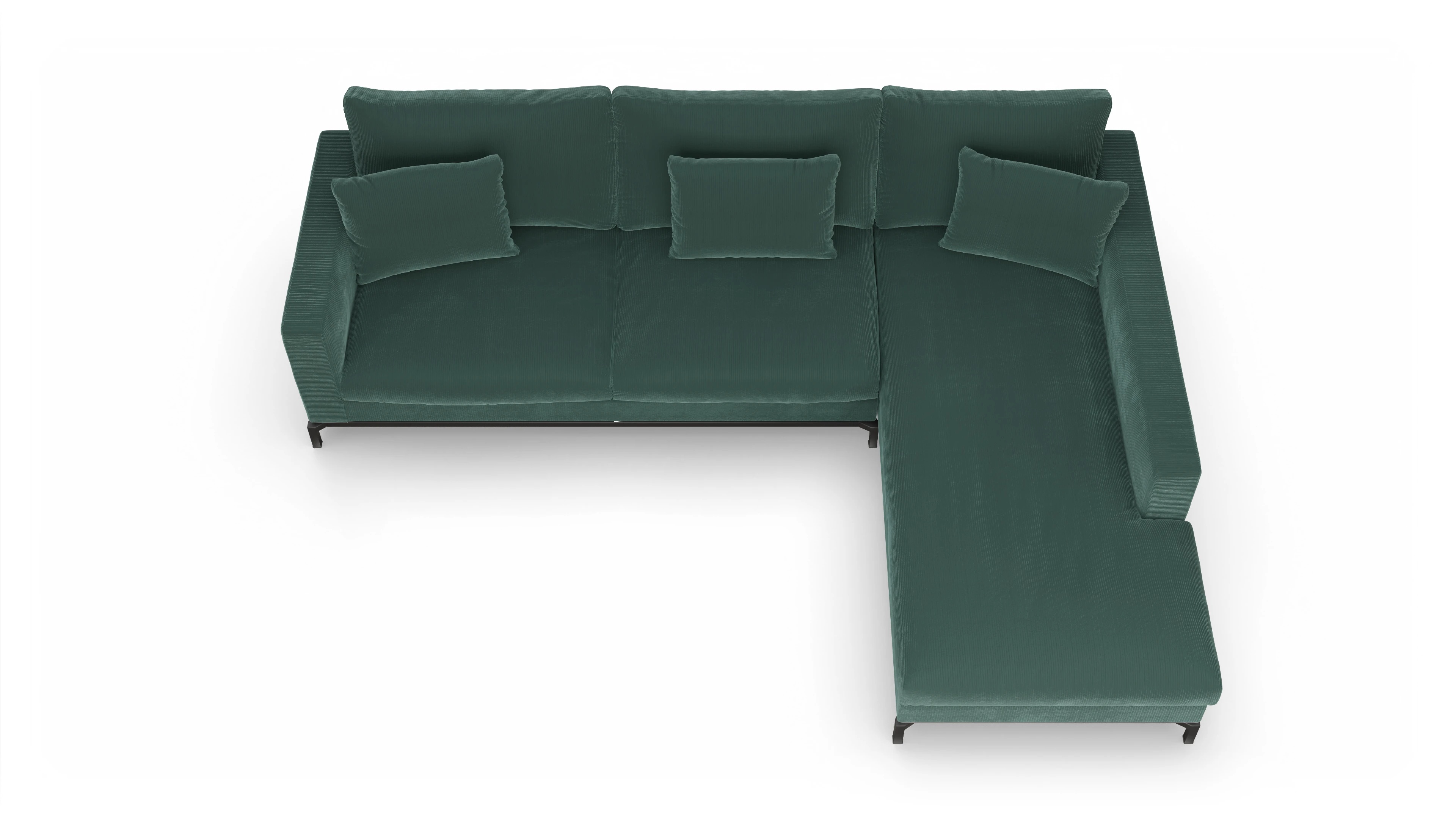 Ansicht des Produktes Fenice Sofa mit Rec rechts in grün