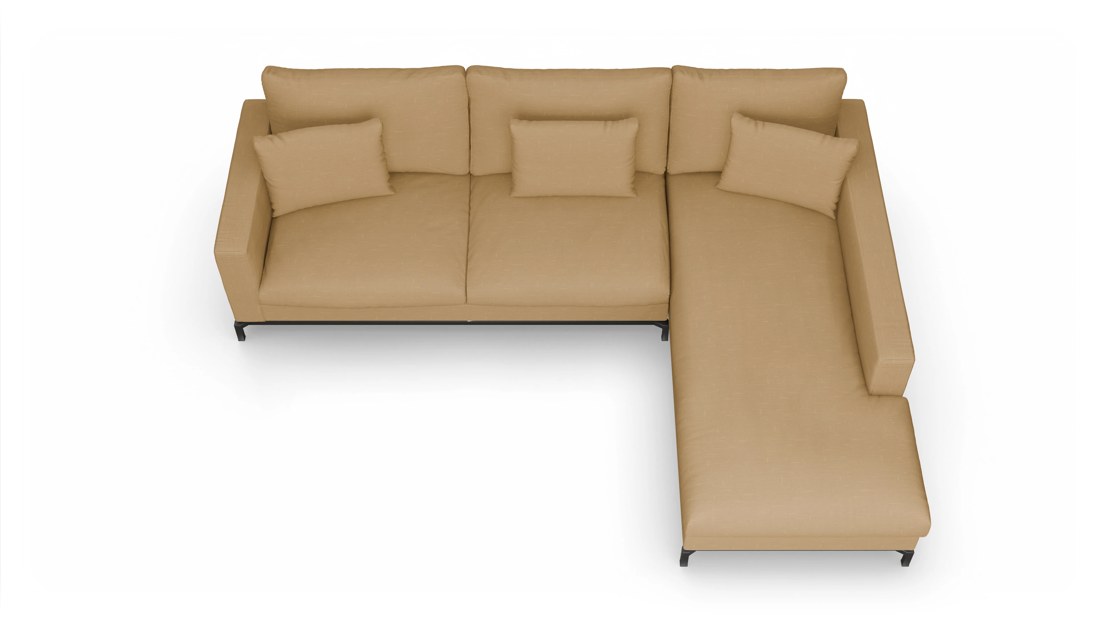 Ansicht des Produktes Fenice Sofa mit Rec rechts in gelb