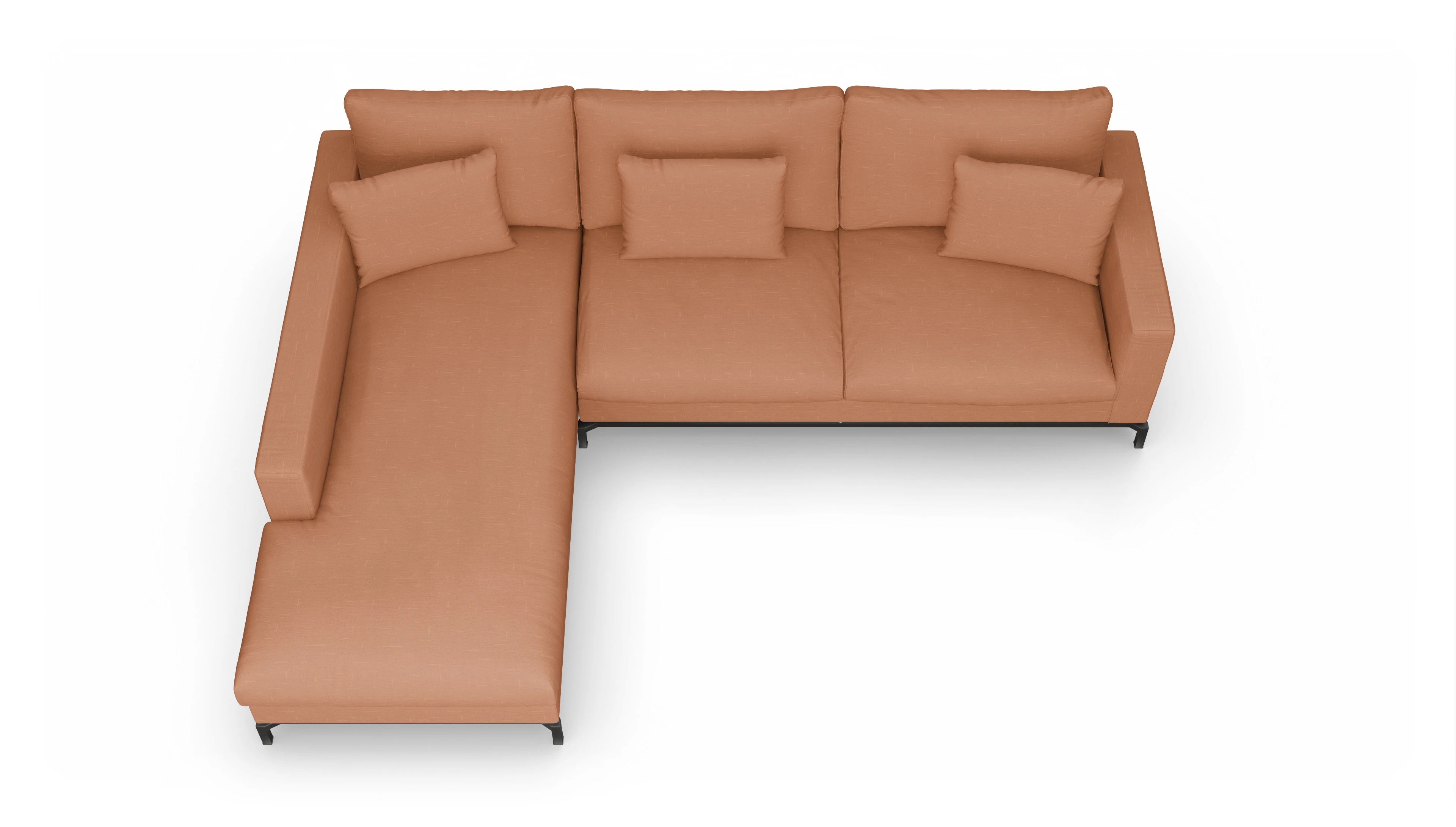 Ansicht des Produktes Fenice Sofa mit Rec links in orange