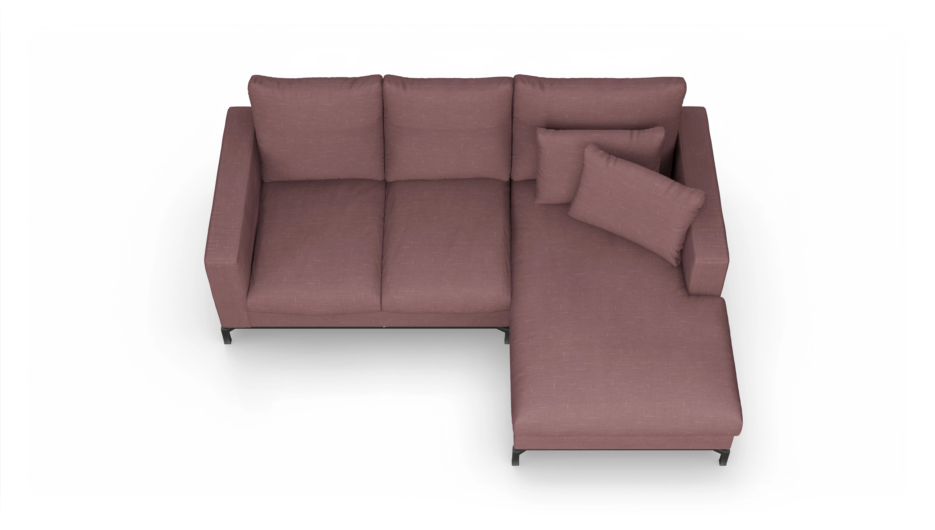 Design-Couch Fenice Ansicht des Produktes Fenice Sofa mit Rec rechts in rot
