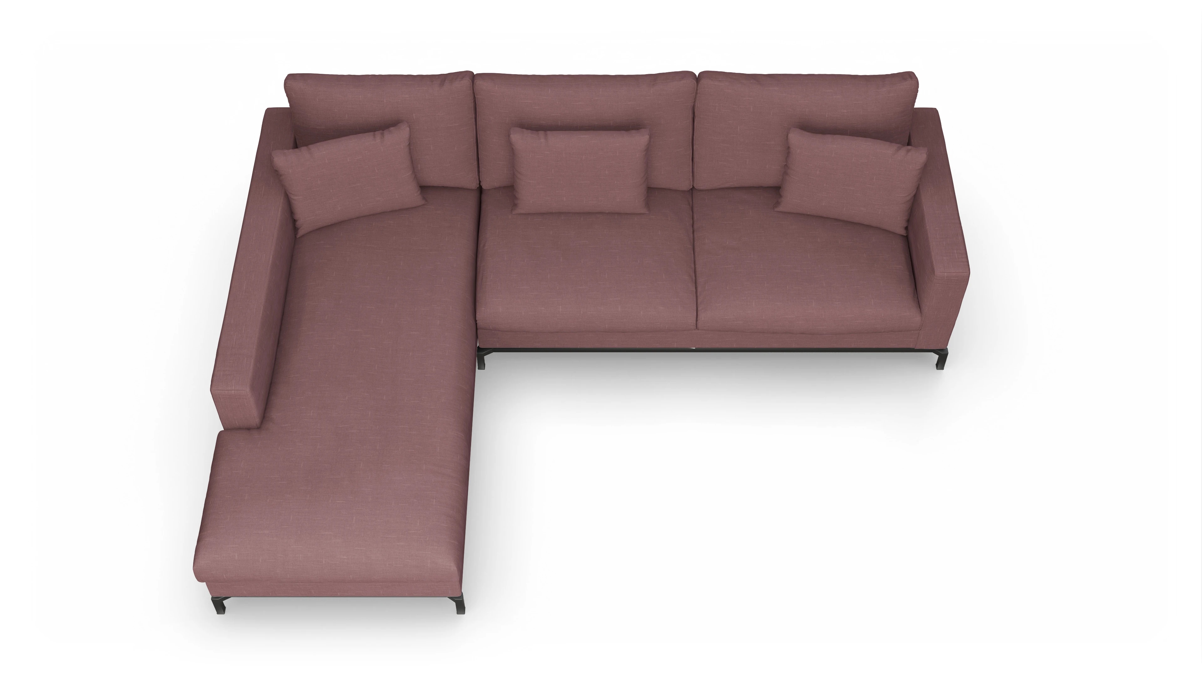 Design-Couch Fenice Ansicht des Produktes Fenice Sofa mit Rec links in rot
