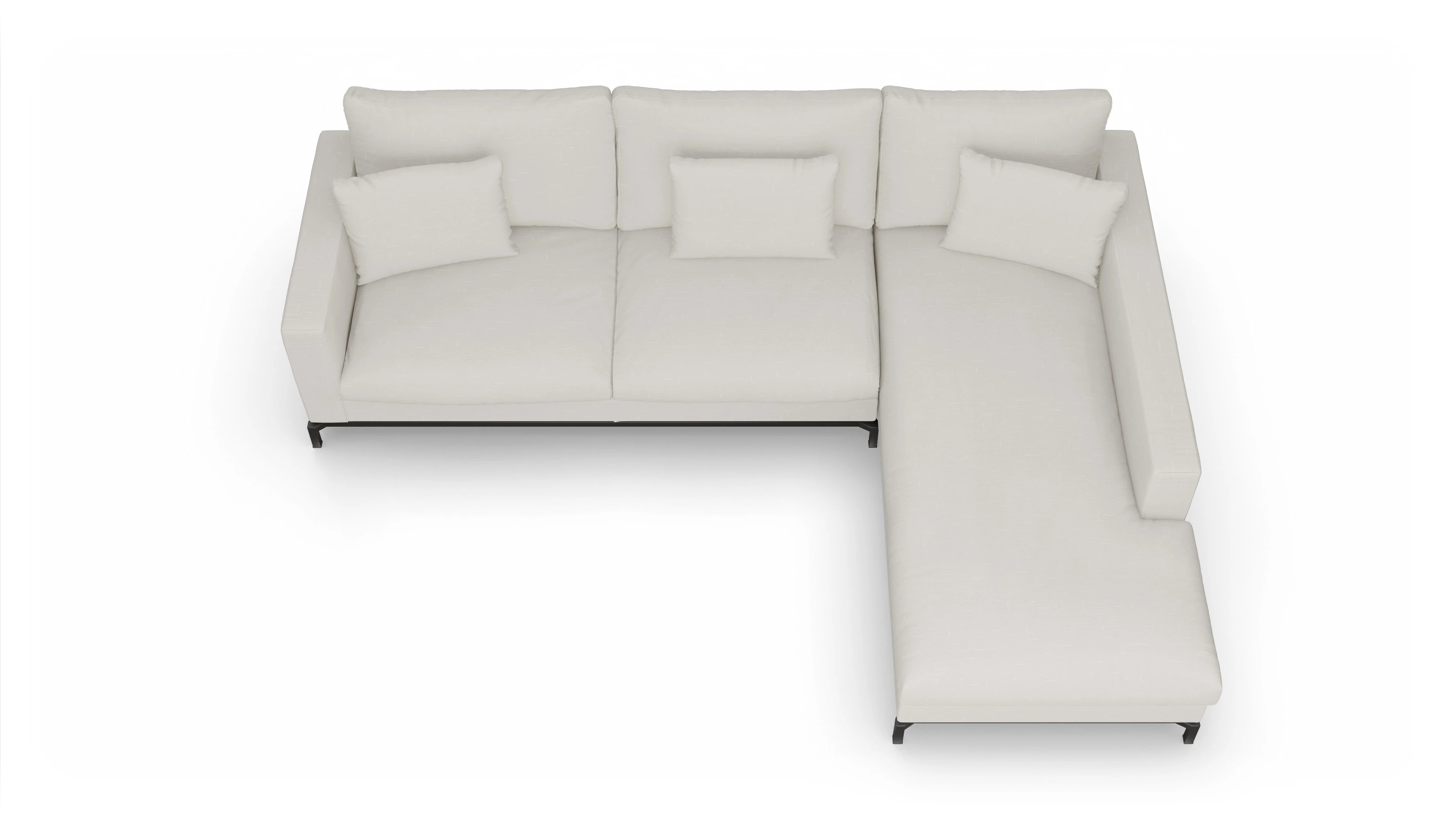 Ansicht des Produktes Fenice Sofa mit Rec rechts in weiß