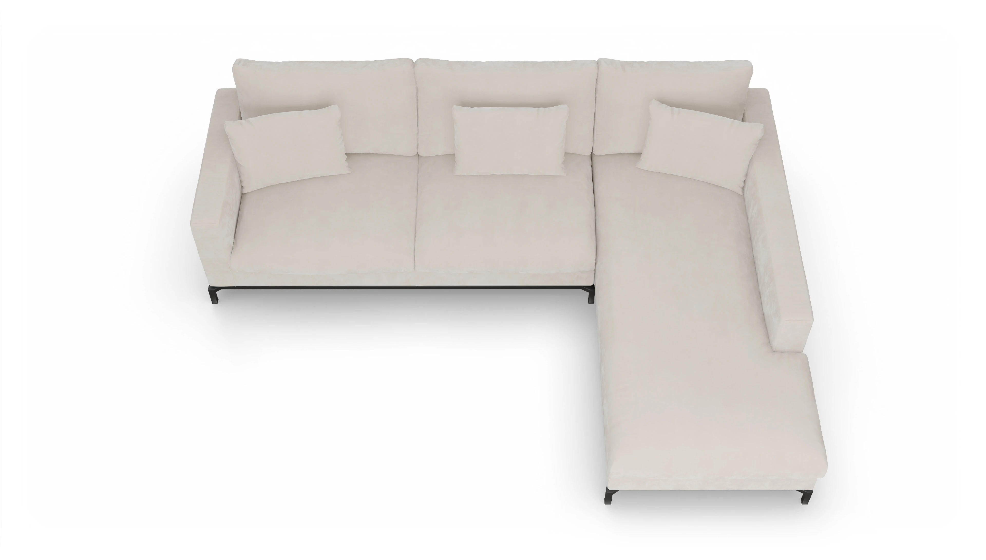Ansicht des Produktes Fenice Sofa mit Rec rechts in weiß