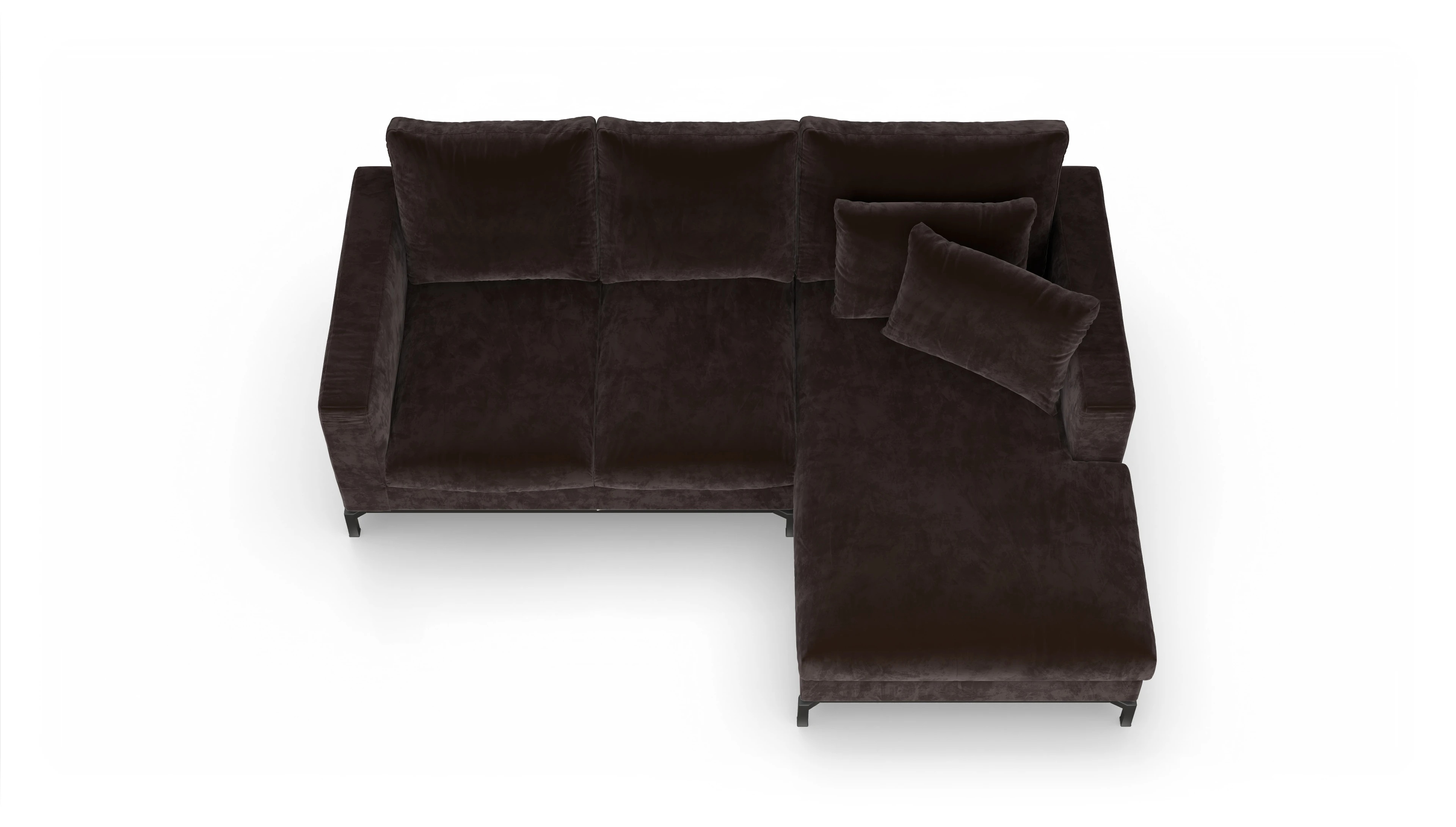 Ansicht des Produktes Fenice Sofa mit Rec rechts in braun