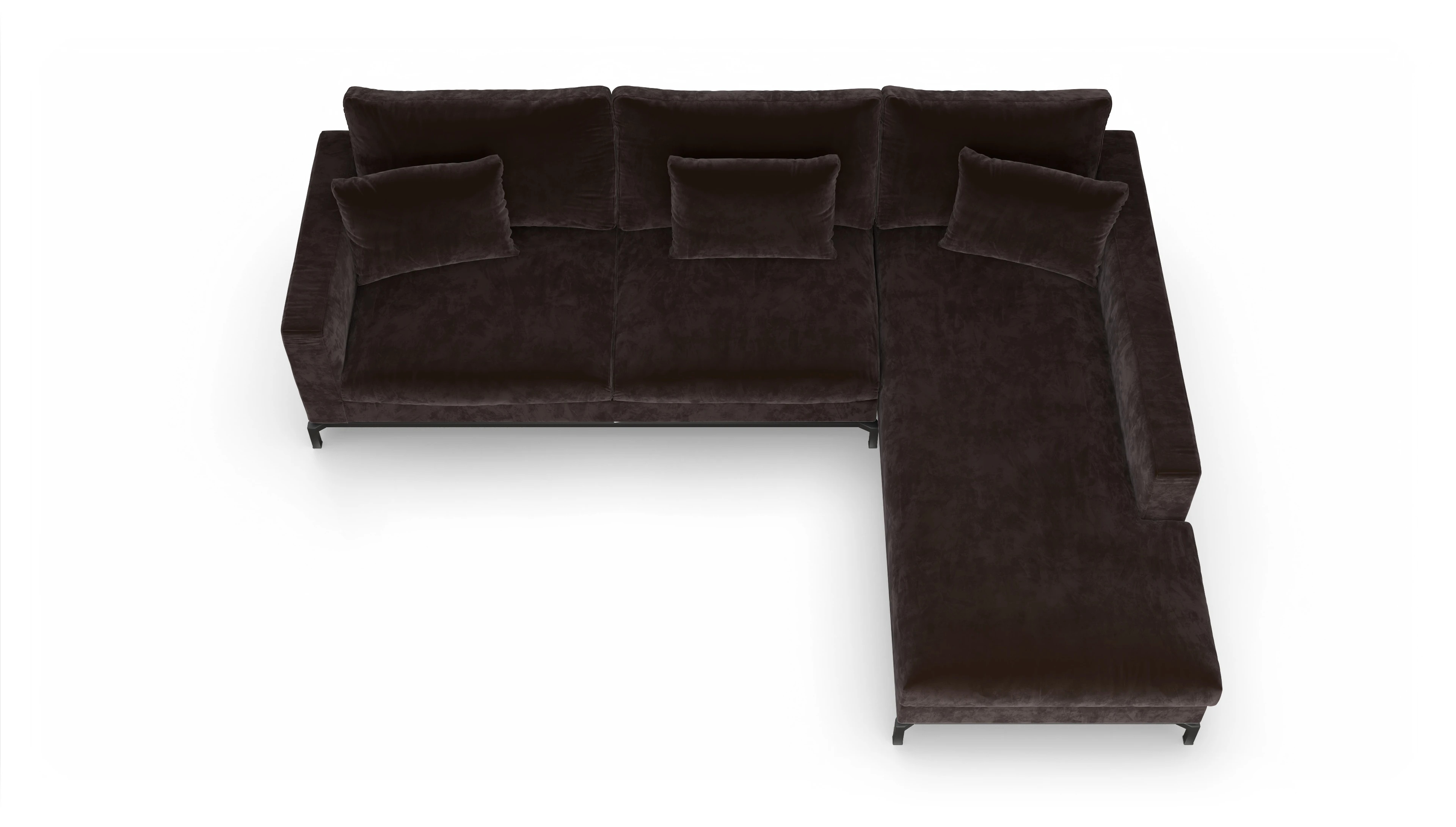 Ansicht des Produktes Fenice Sofa mit Rec rechts in braun