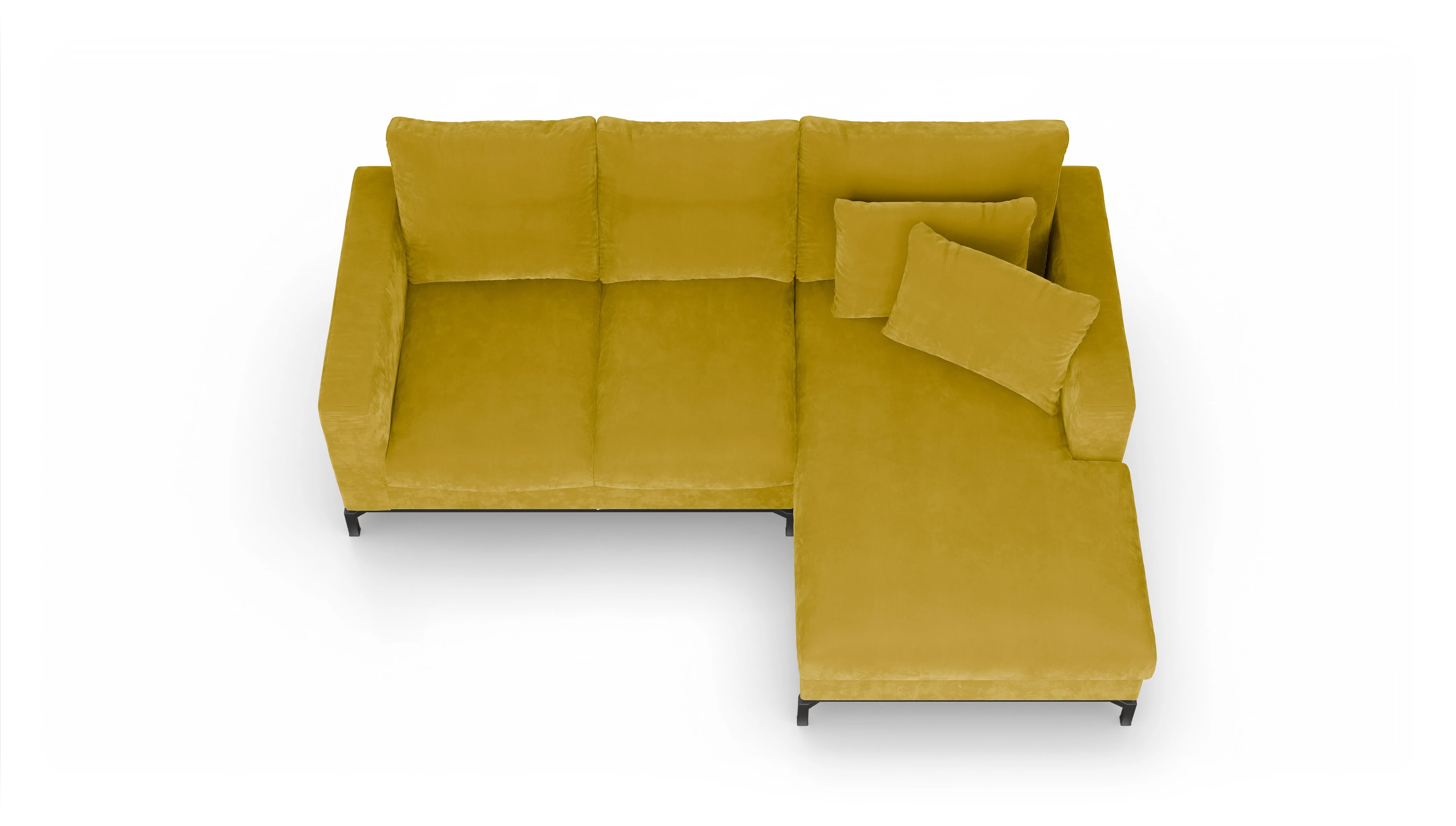 Ansicht des Produktes Fenice Sofa mit Rec rechts in gelb