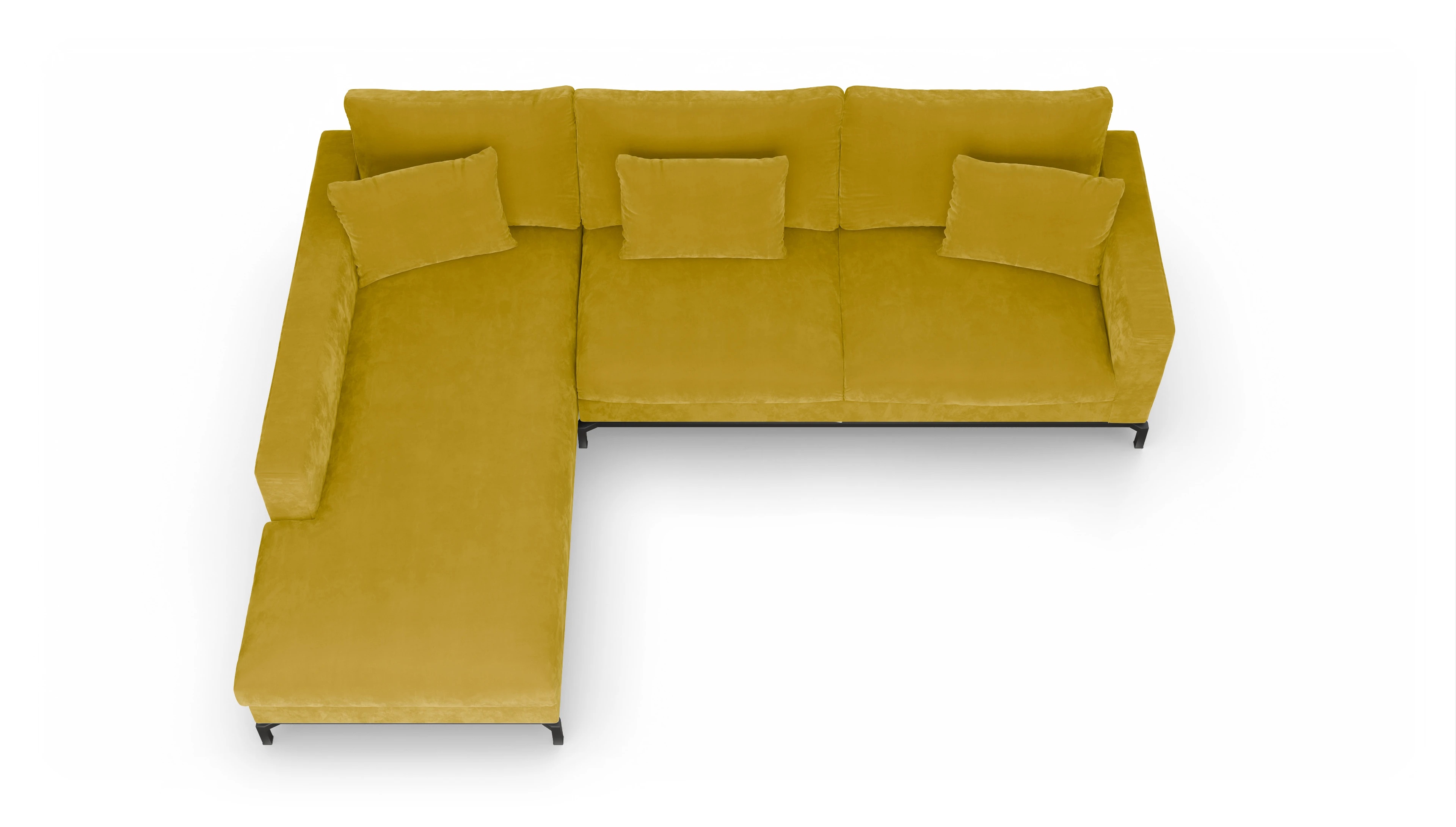 Ansicht des Produktes Fenice Sofa mit Rec links in gelb