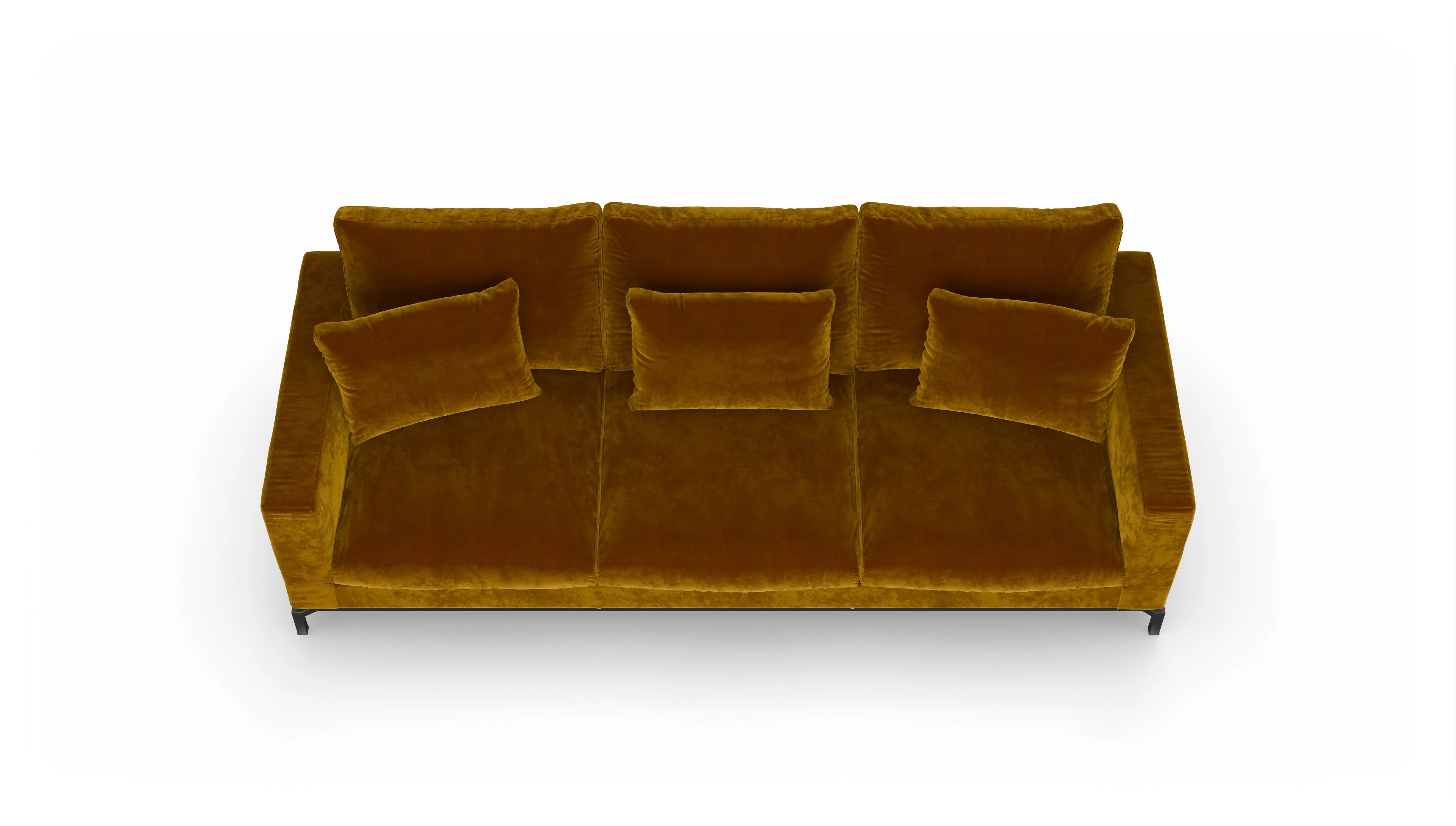 Design-Couch Fenice Ansicht des Produktes Fenice 3,5-Sitzer in gelb