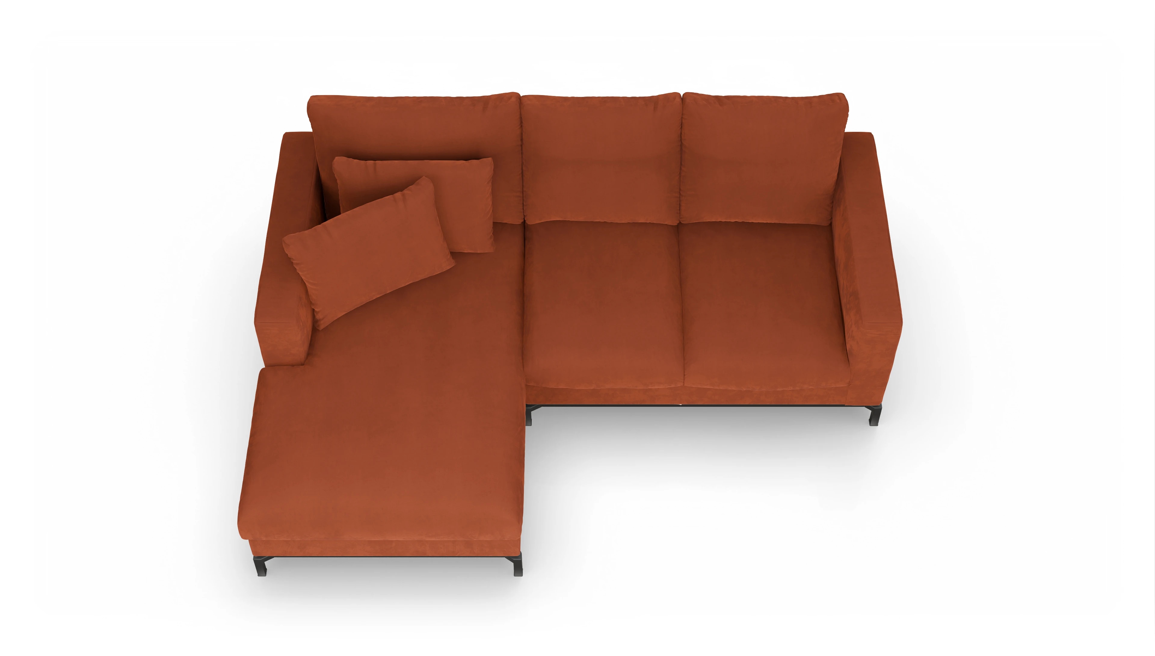 Ansicht des Produktes Fenice Sofa mit Rec links in orange