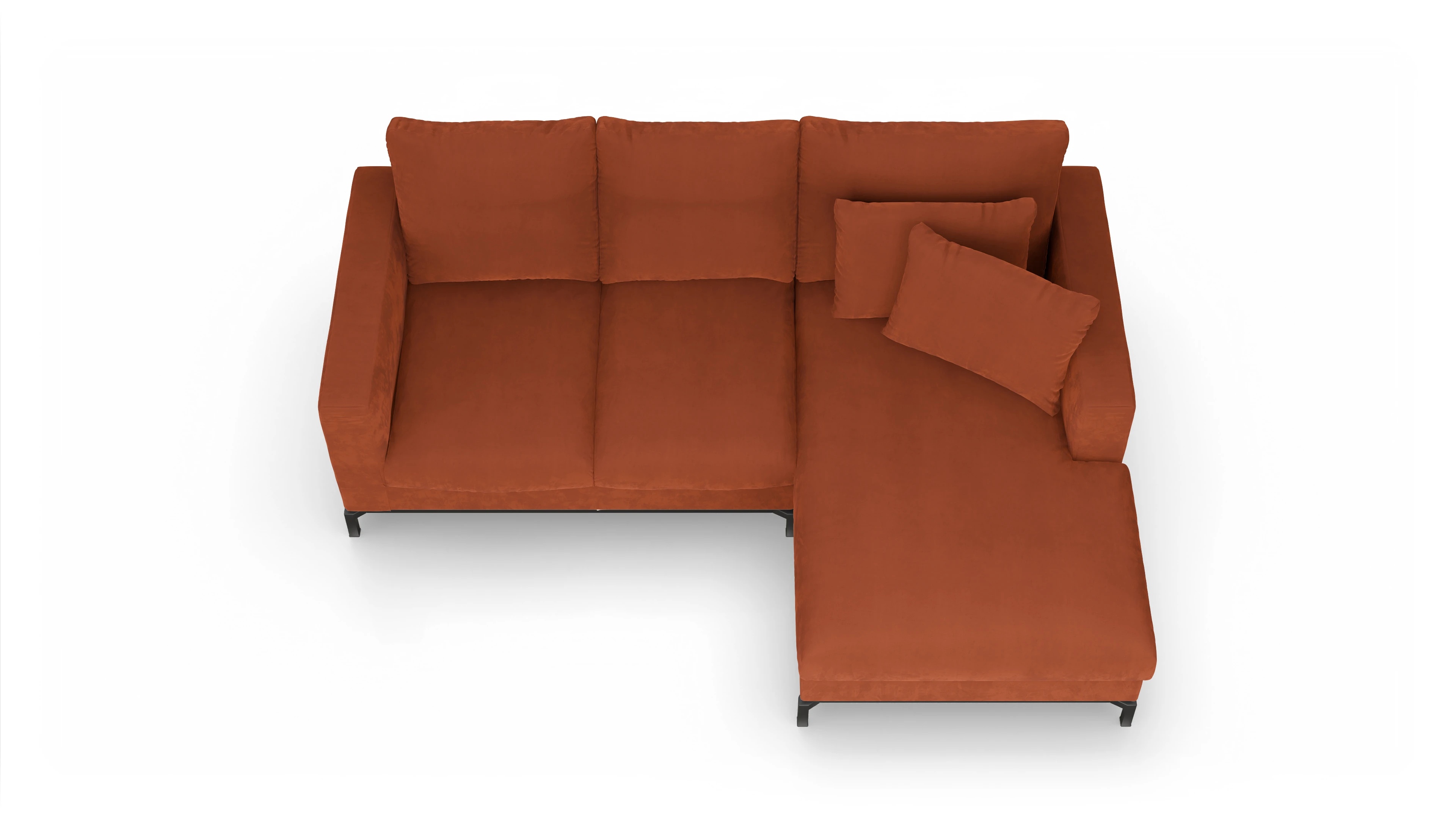 Ansicht des Produktes Fenice Sofa mit Rec rechts in orange
