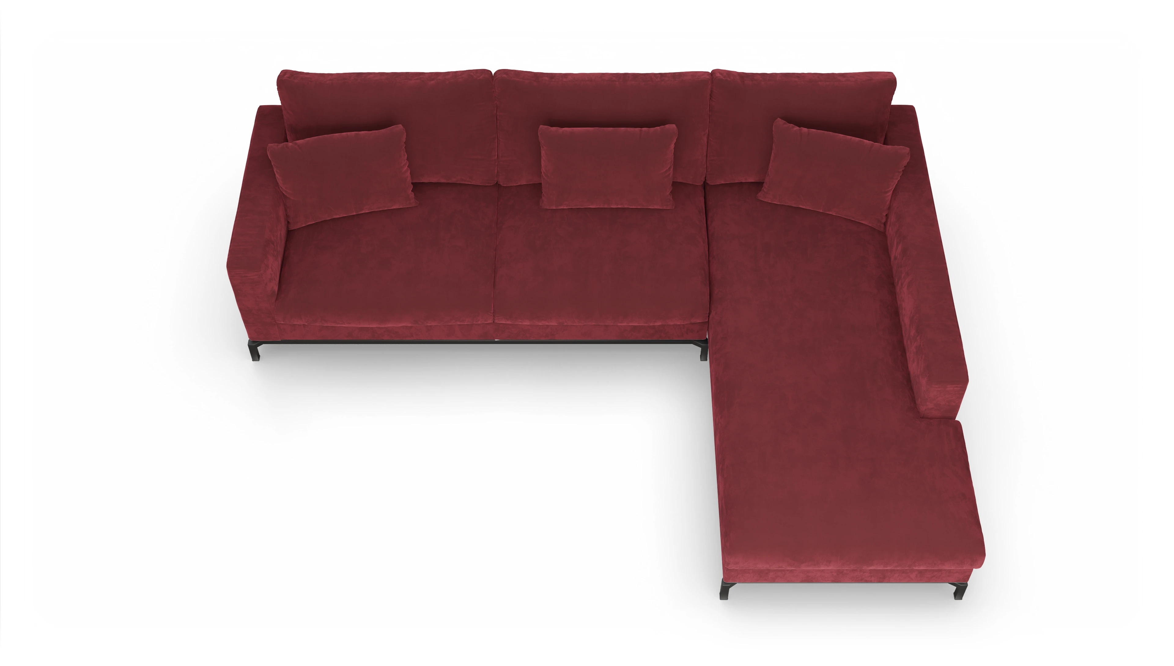 Ansicht des Produktes Fenice Sofa mit Rec rechts in rot