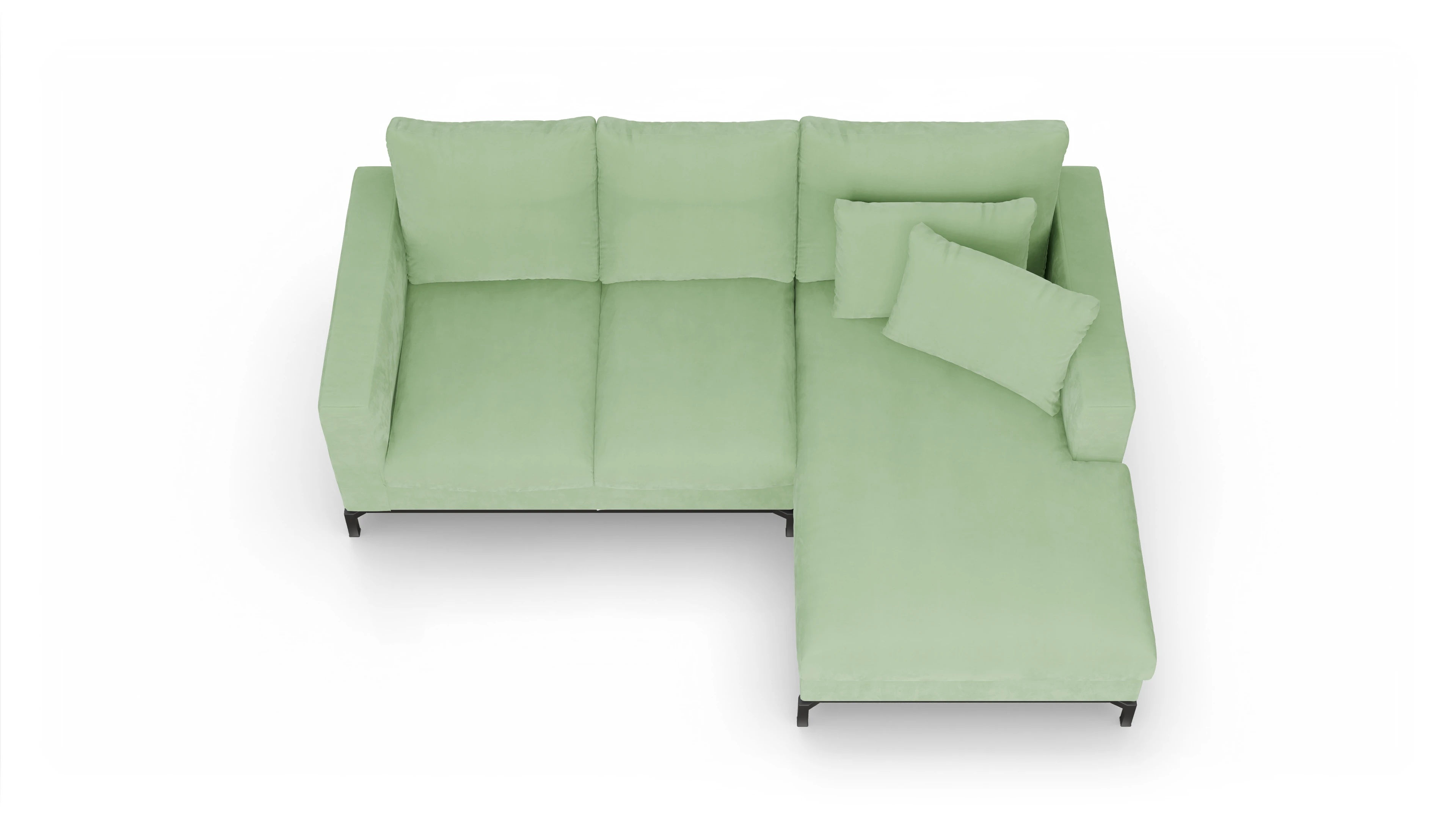 Ansicht des Produktes Fenice Sofa mit Rec rechts in grün