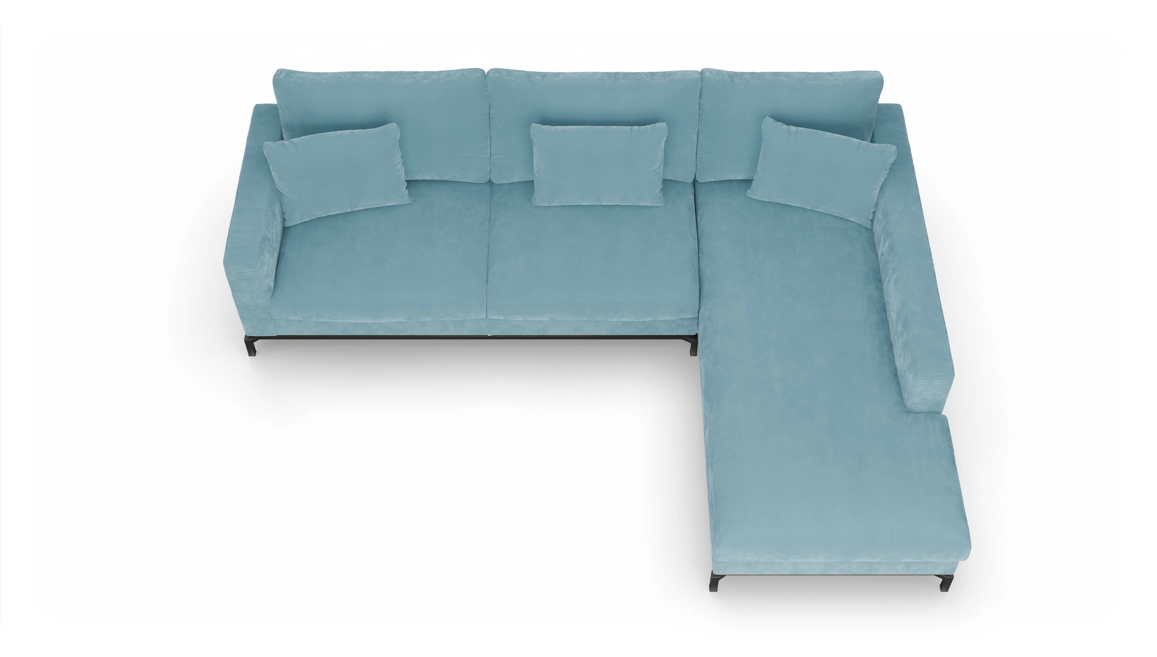 Ansicht des Produktes Fenice Sofa mit Rec rechts in blau
