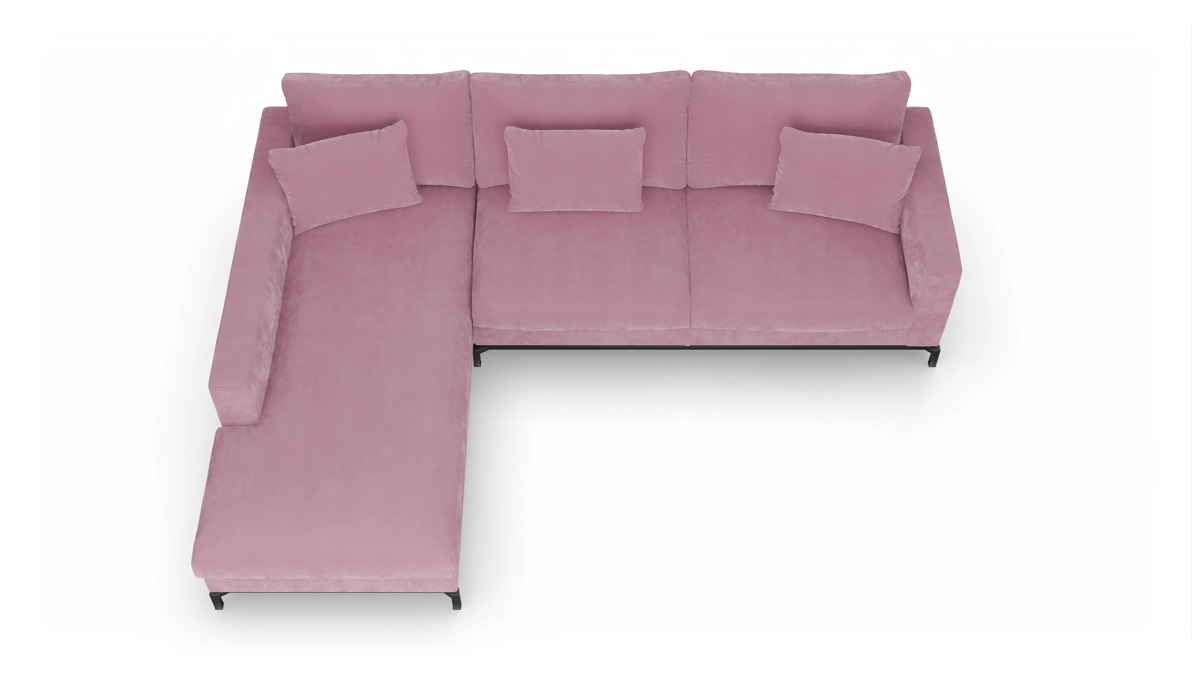 Design-Couch Fenice Ansicht des Produktes Fenice Sofa mit Rec links in rot