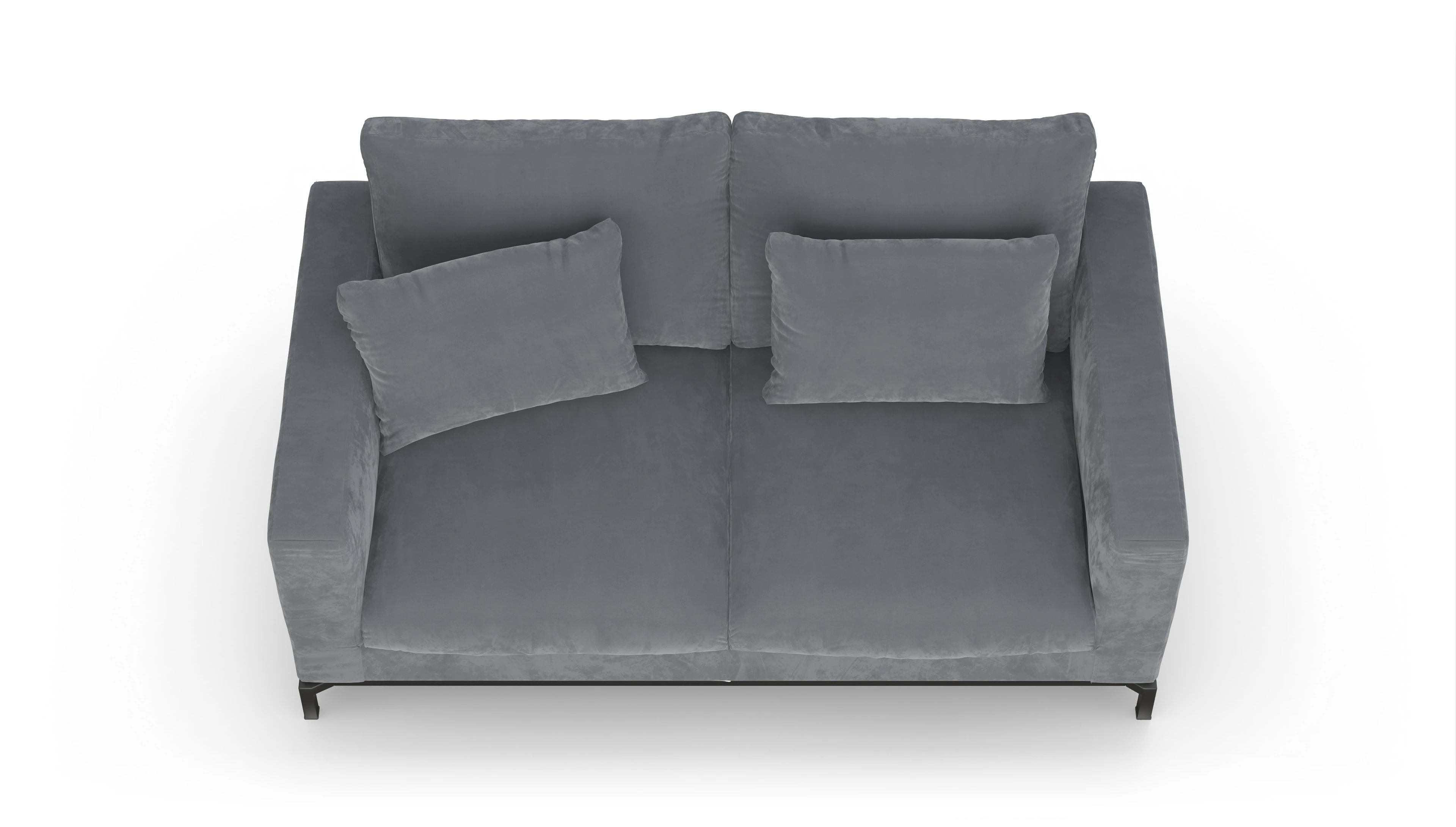 Design-Couch Fenice Ansicht des Produktes Fenice 2,5-Sitzer in grau