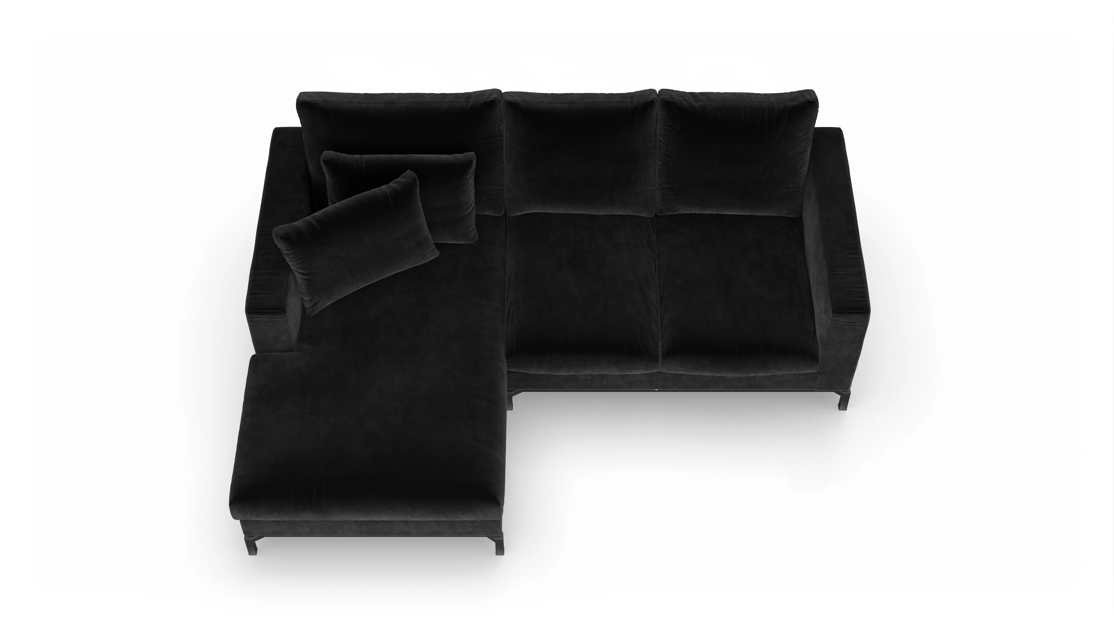 Ansicht des Produktes Fenice Sofa mit Rec links in schwarz