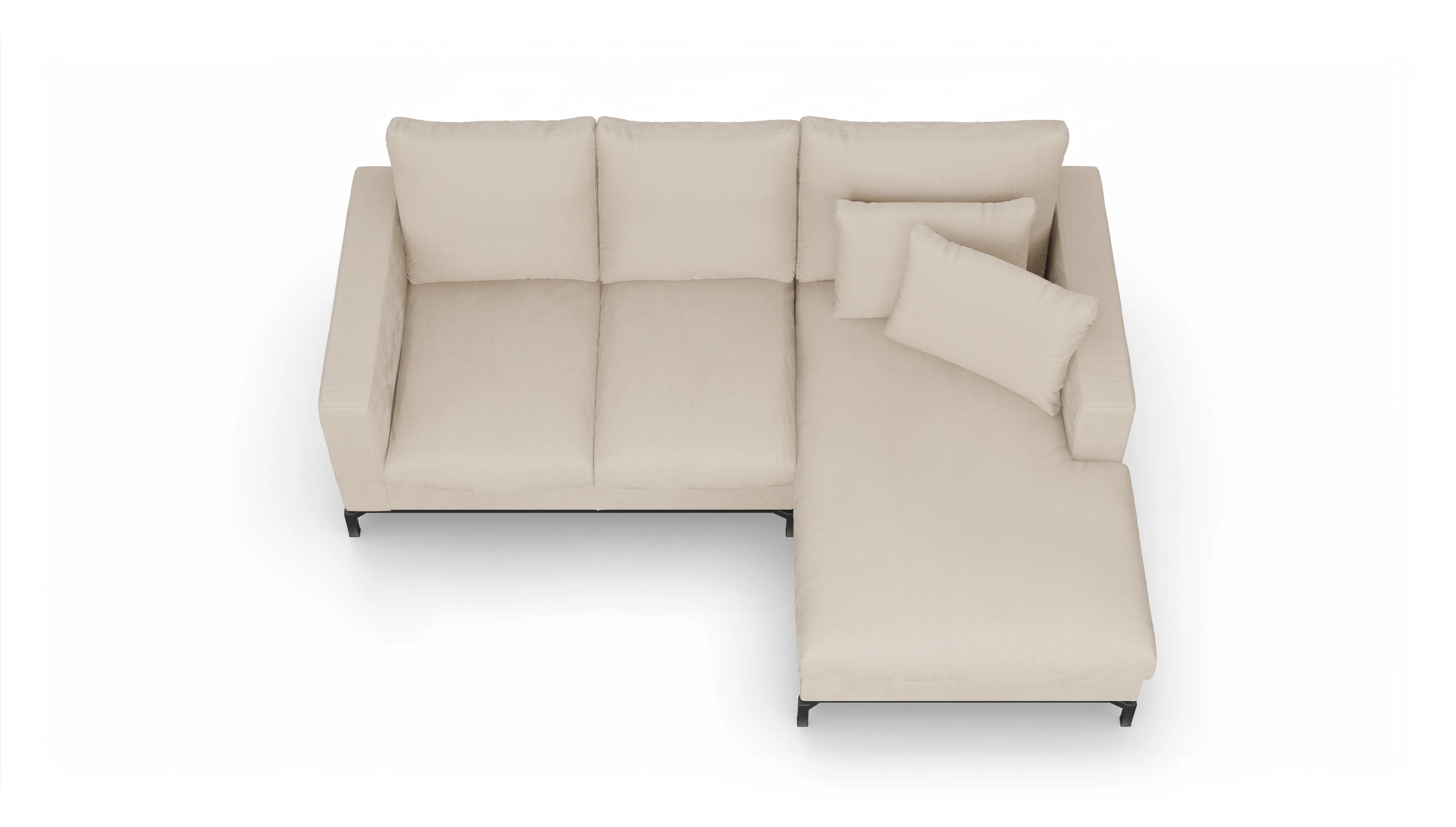 Ansicht des Produktes Fenice Sofa mit Rec rechts in weiß