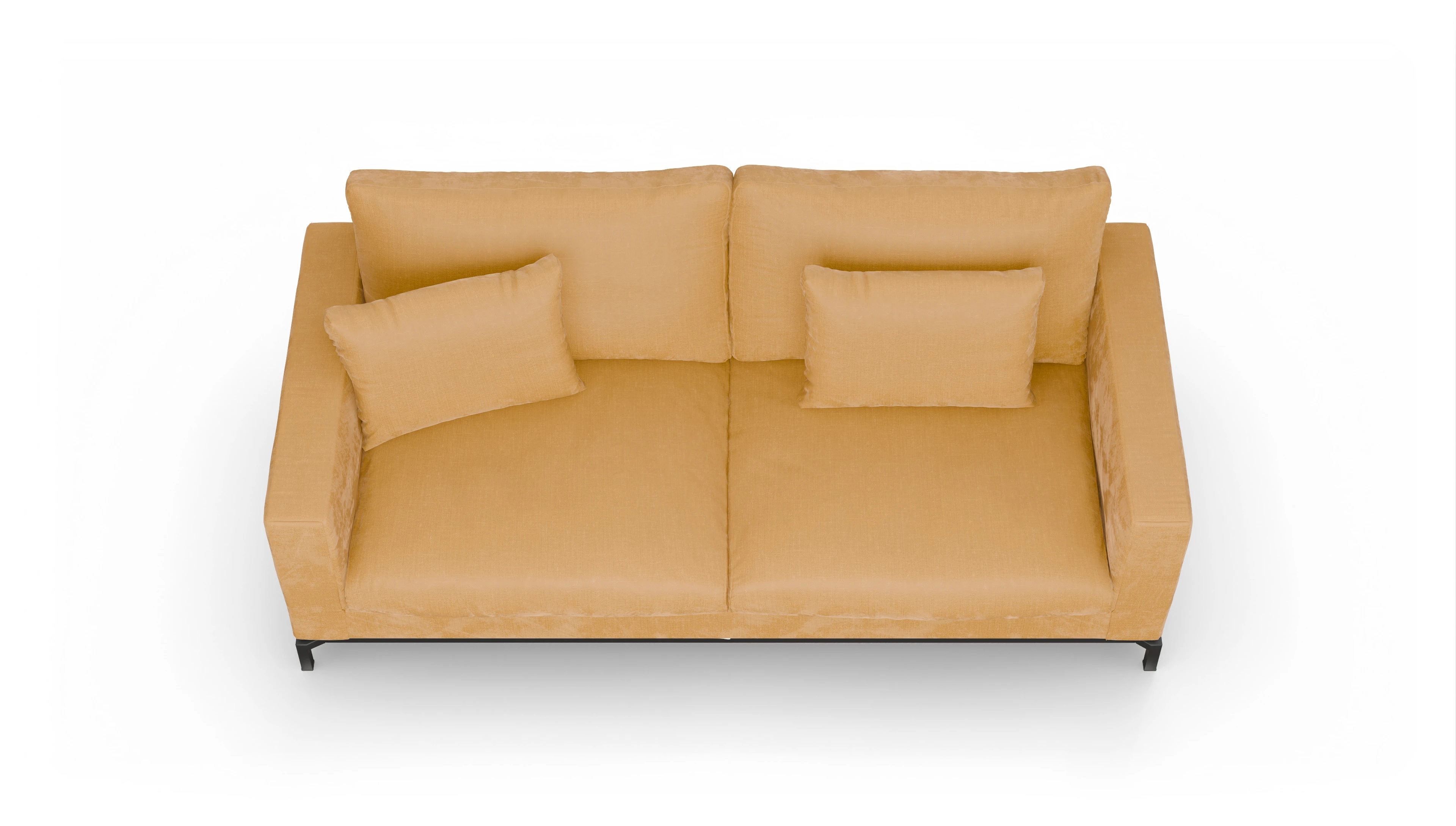 Design-Couch Fenice Ansicht des Produktes Fenice 3-Sitzer in gelb