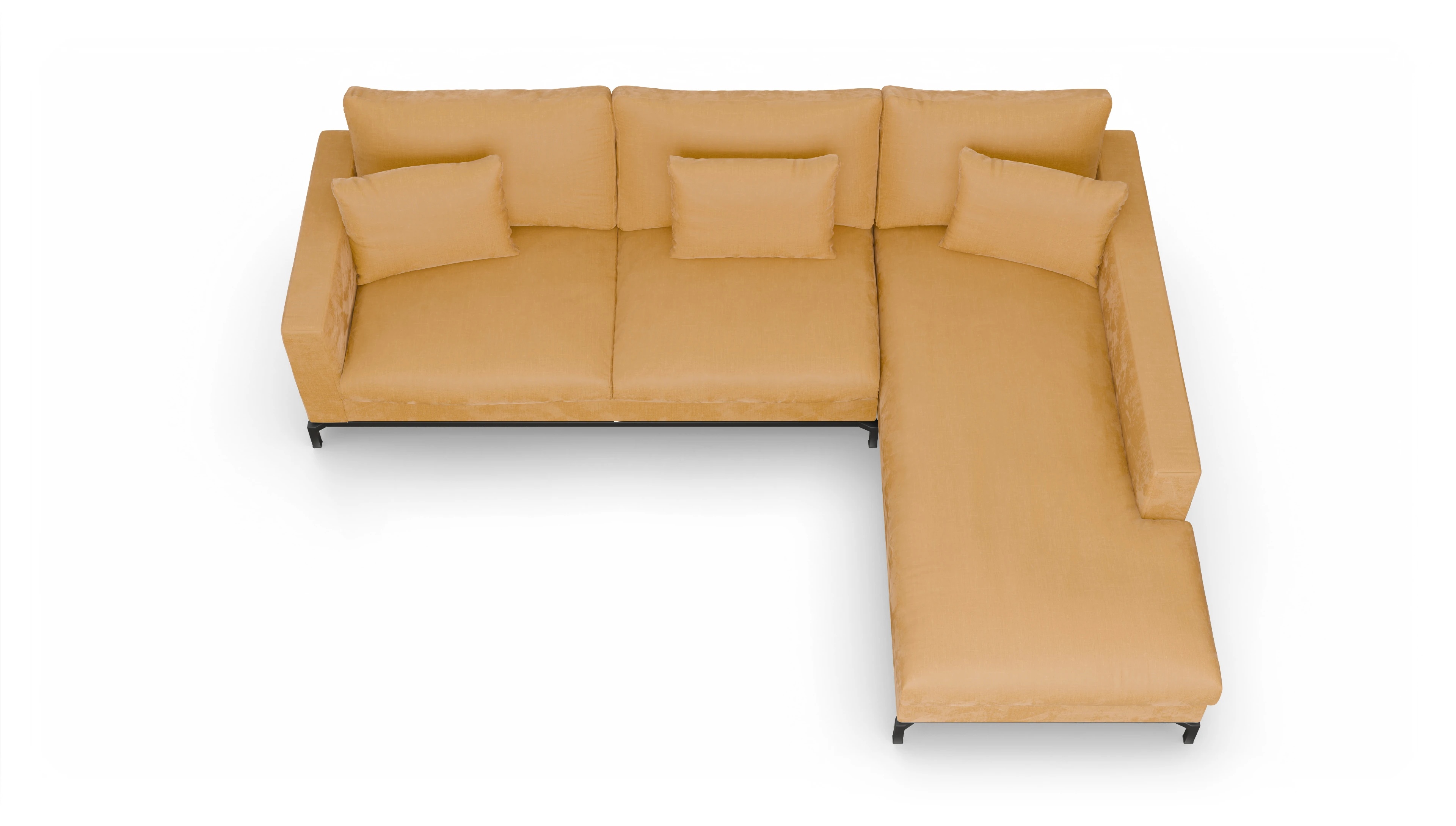 Ansicht des Produktes Fenice Sofa mit Rec rechts in gelb