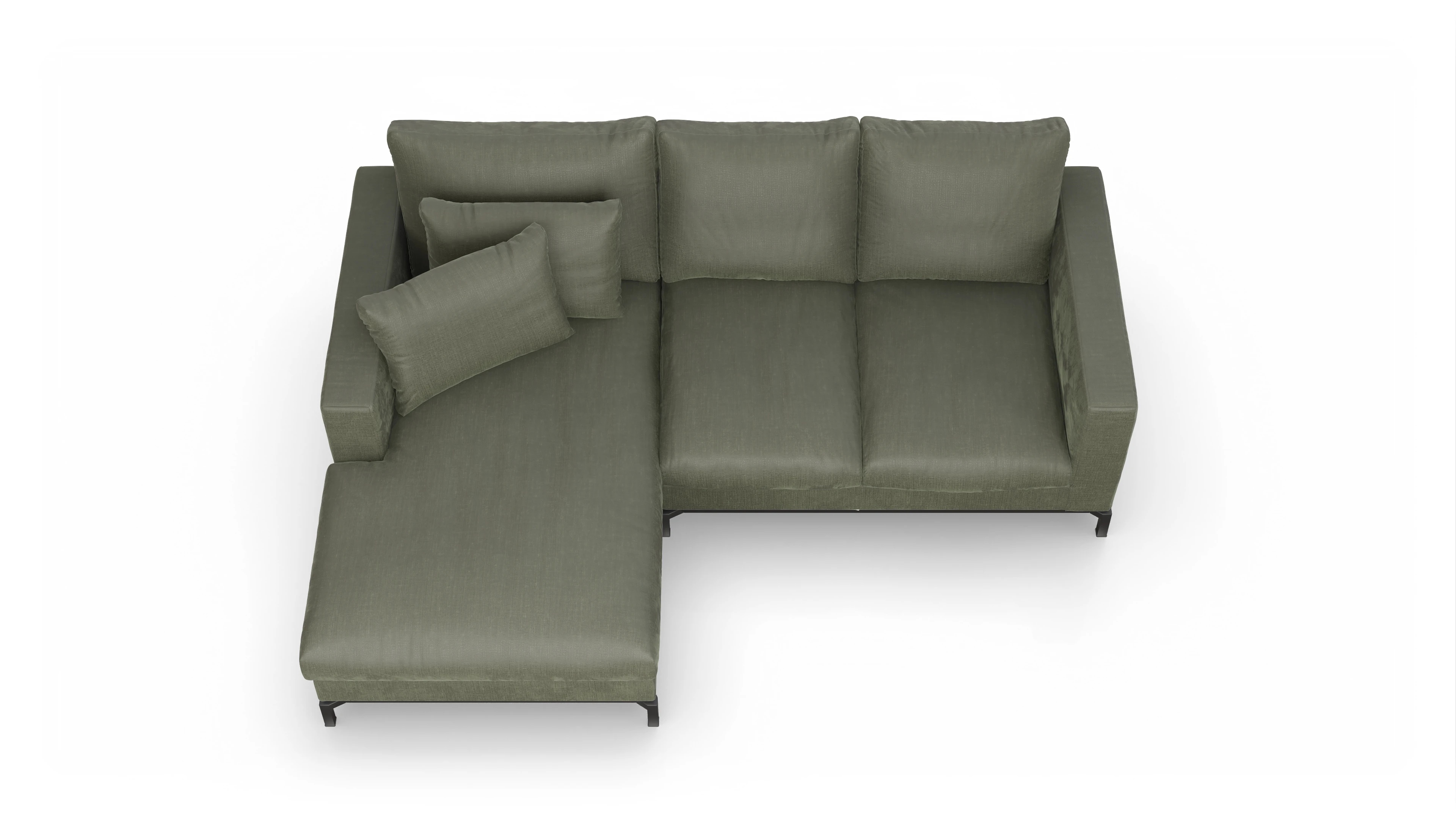 Ansicht des Produktes Fenice Sofa mit Rec links in grün