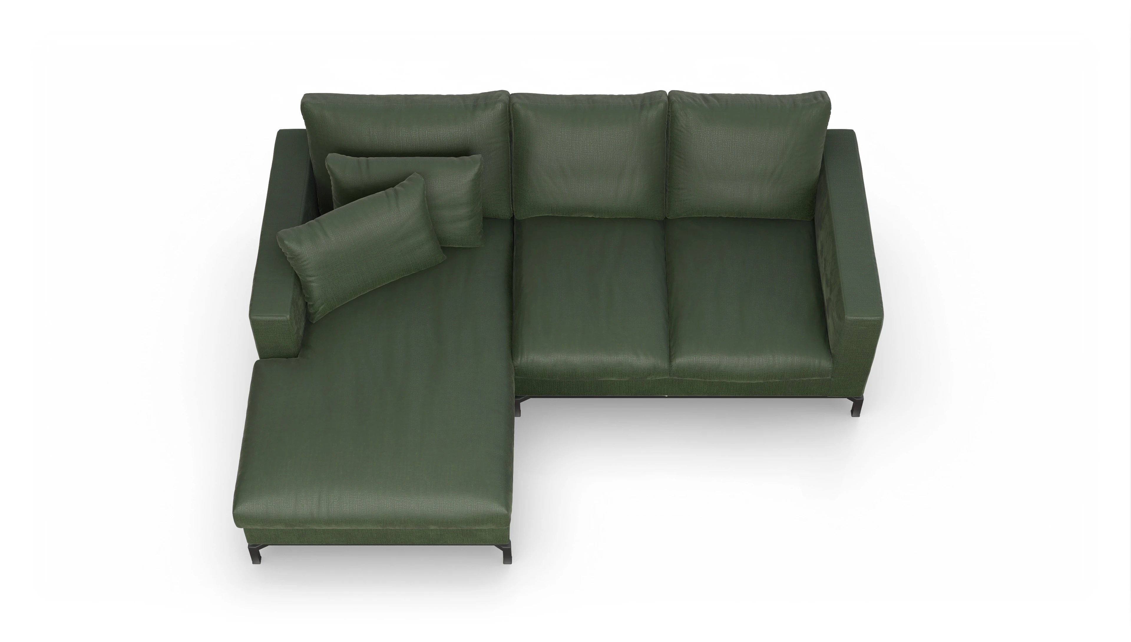 Ansicht des Produktes Fenice Sofa mit Rec links in grün