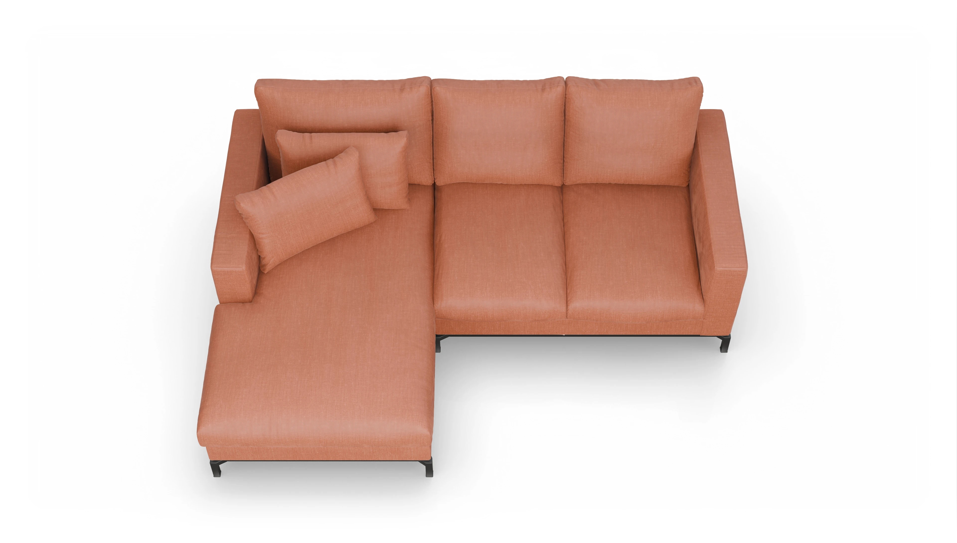 Ansicht des Produktes Fenice Sofa mit Rec links in orange