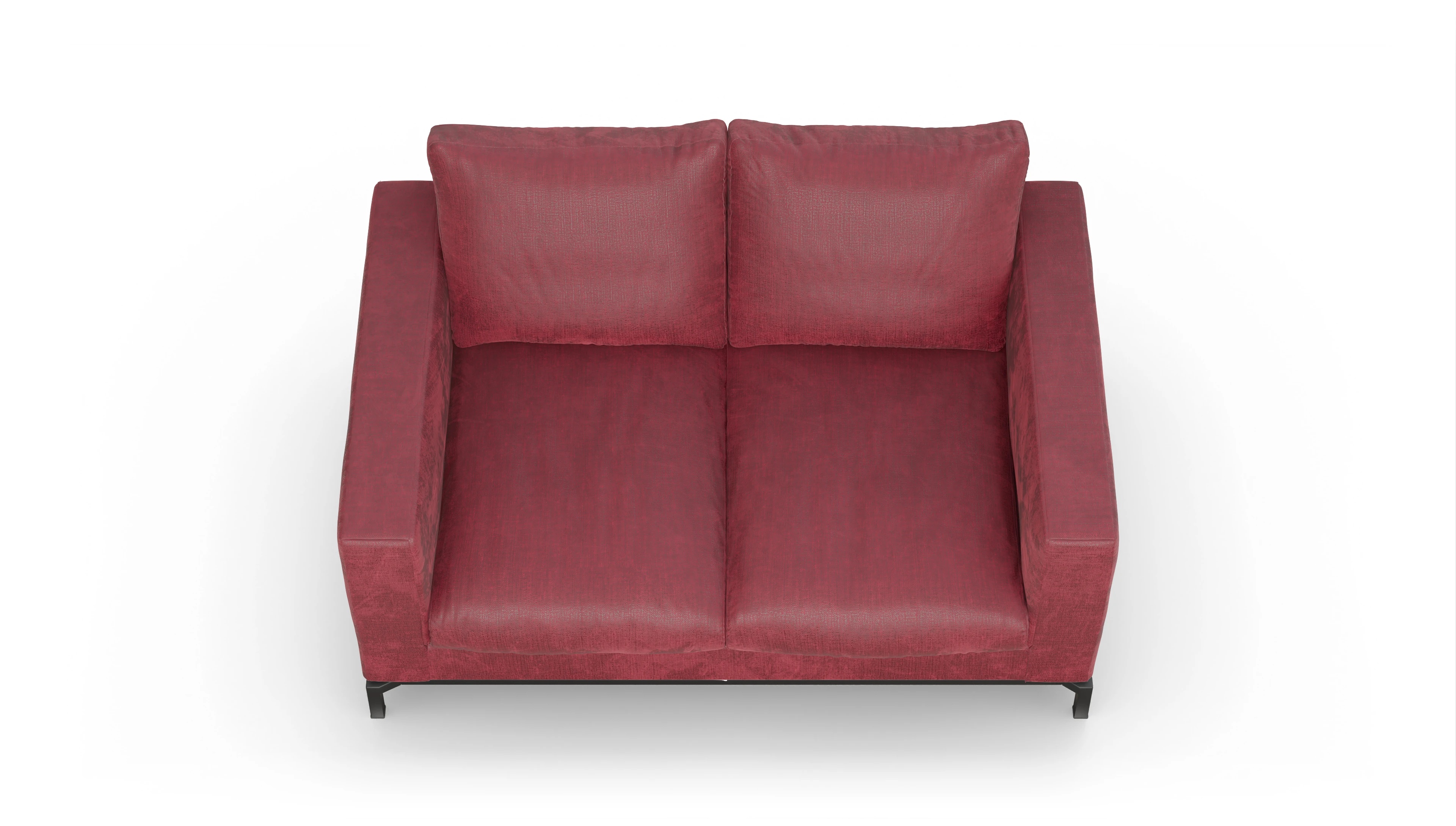 Design-Couch Fenice Ansicht des Produktes Fenice 2-Sitzer in rot