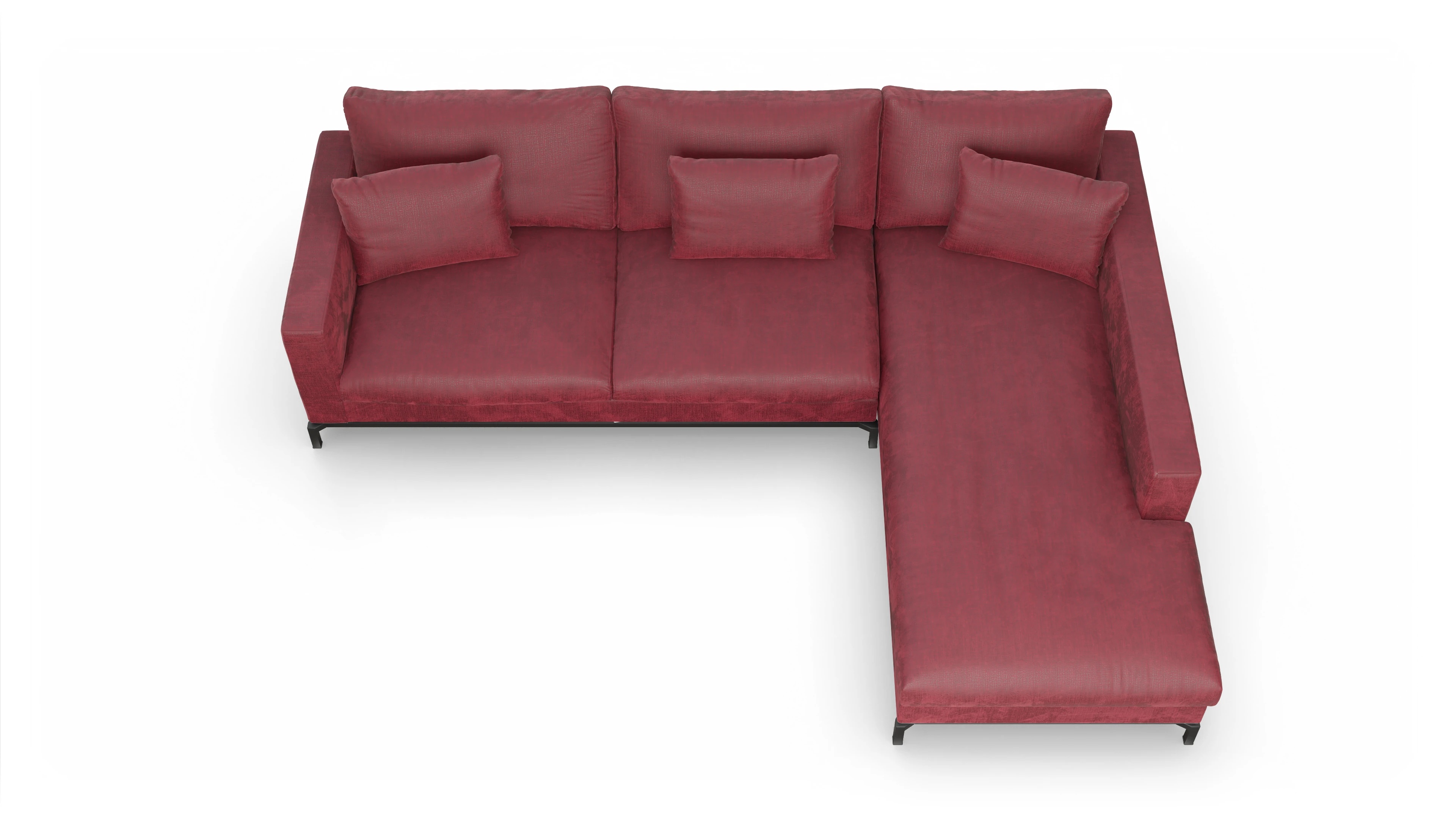 Ansicht des Produktes Fenice Sofa mit Rec rechts in rot