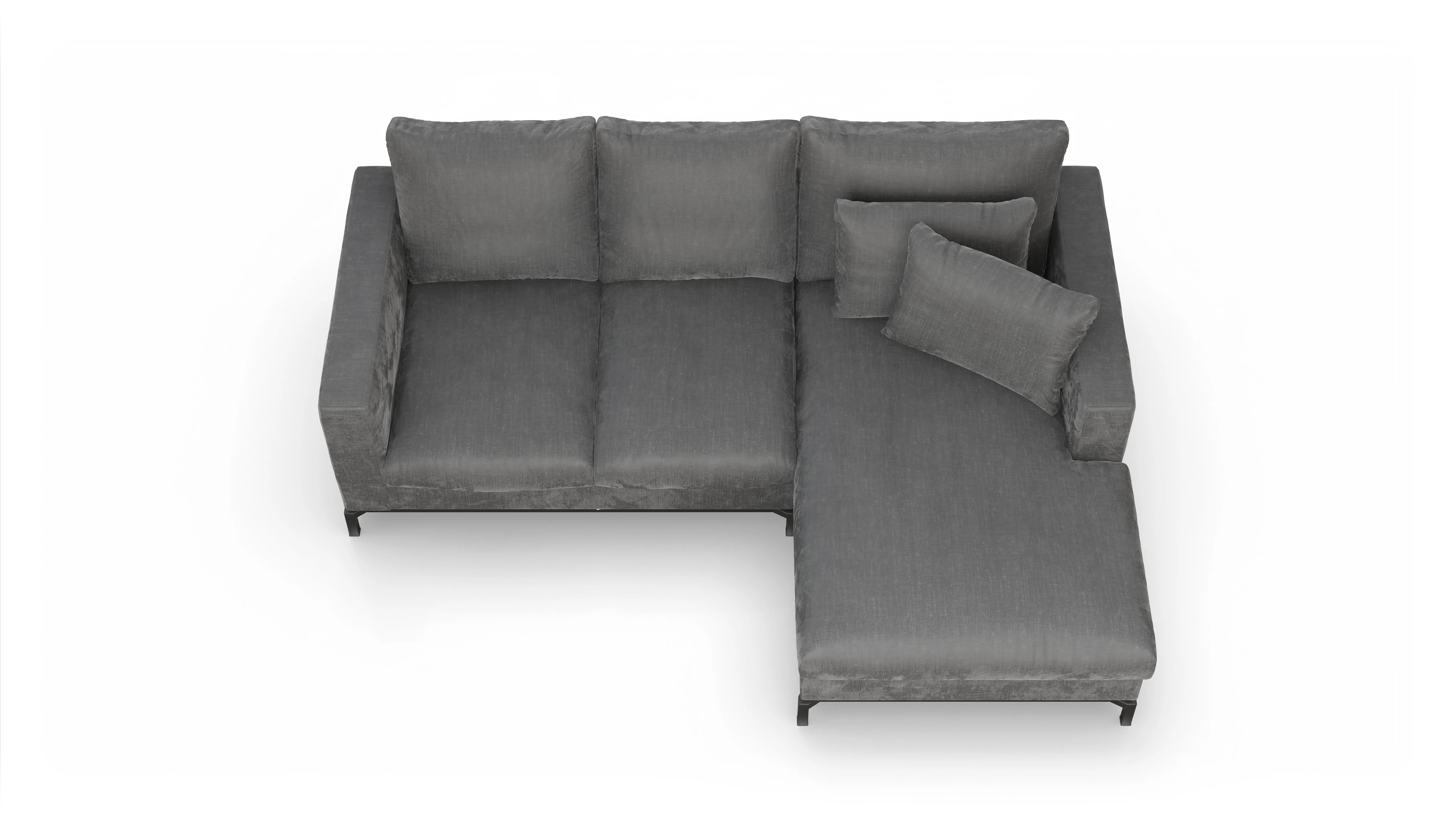 Ansicht des Produktes Fenice Sofa mit Rec rechts in grau