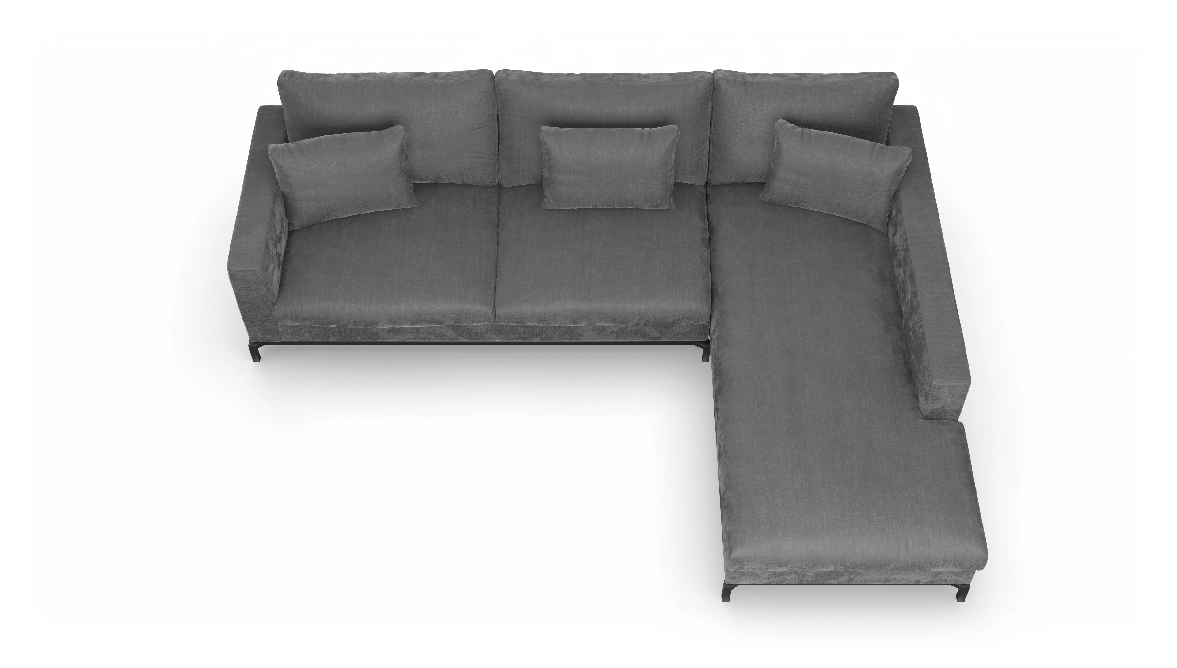 Ansicht des Produktes Fenice Sofa mit Rec rechts in grau