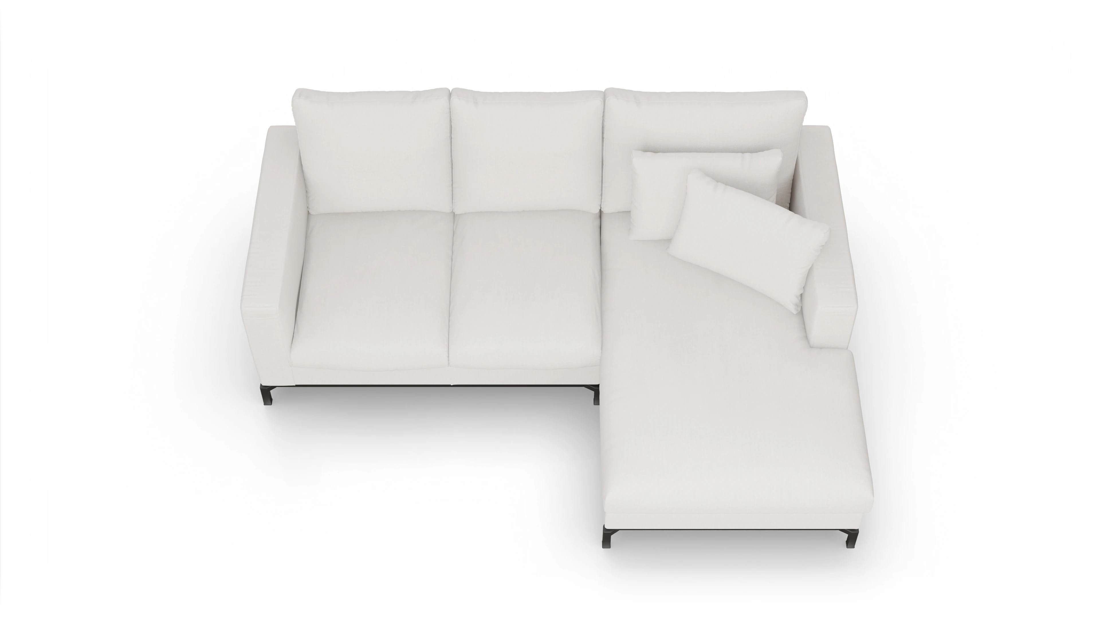 Ansicht des Produktes Fenice Sofa mit Rec rechts in weiß