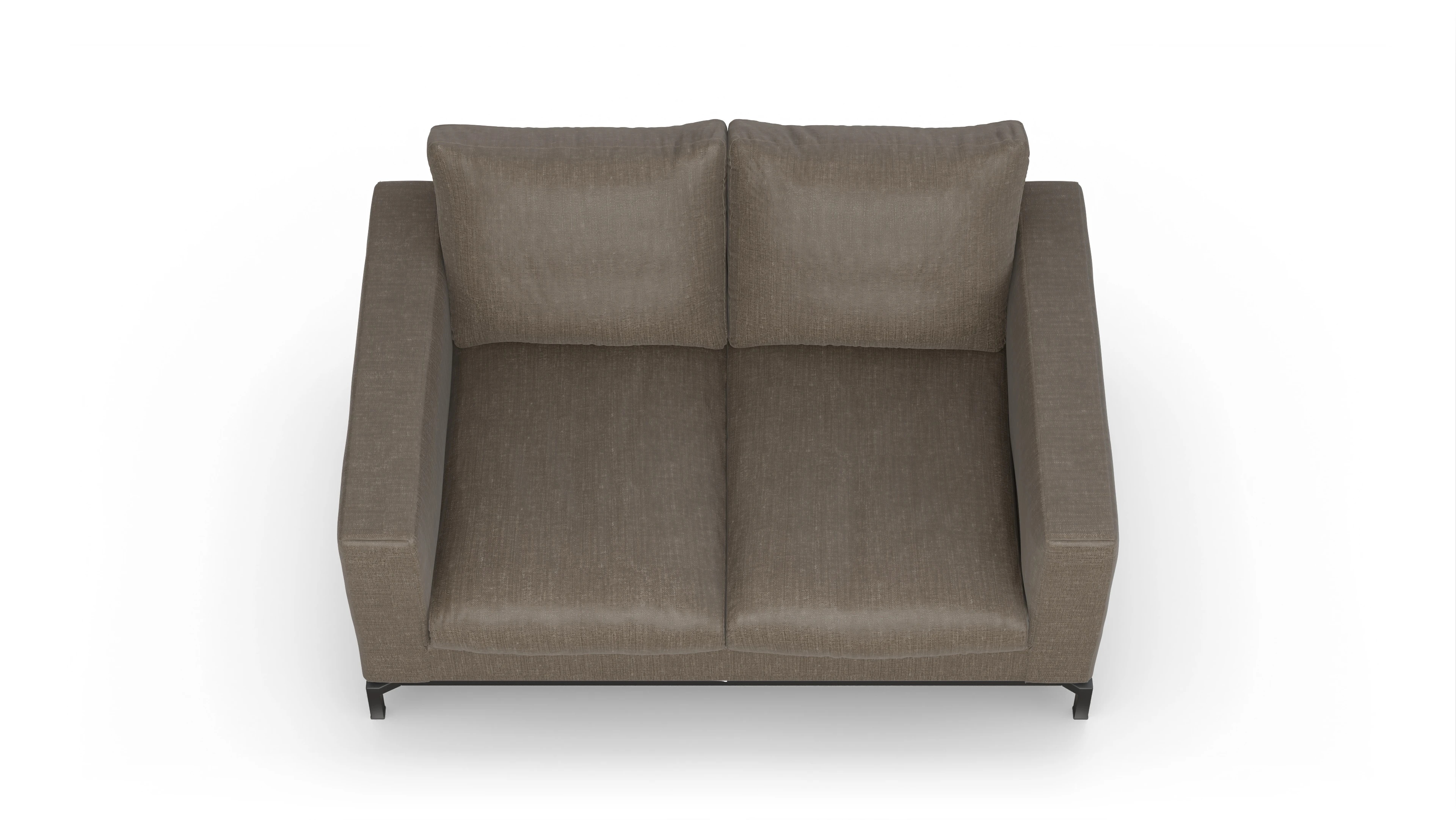 Design-Couch Fenice Ansicht des Produktes Fenice 2-Sitzer in braun