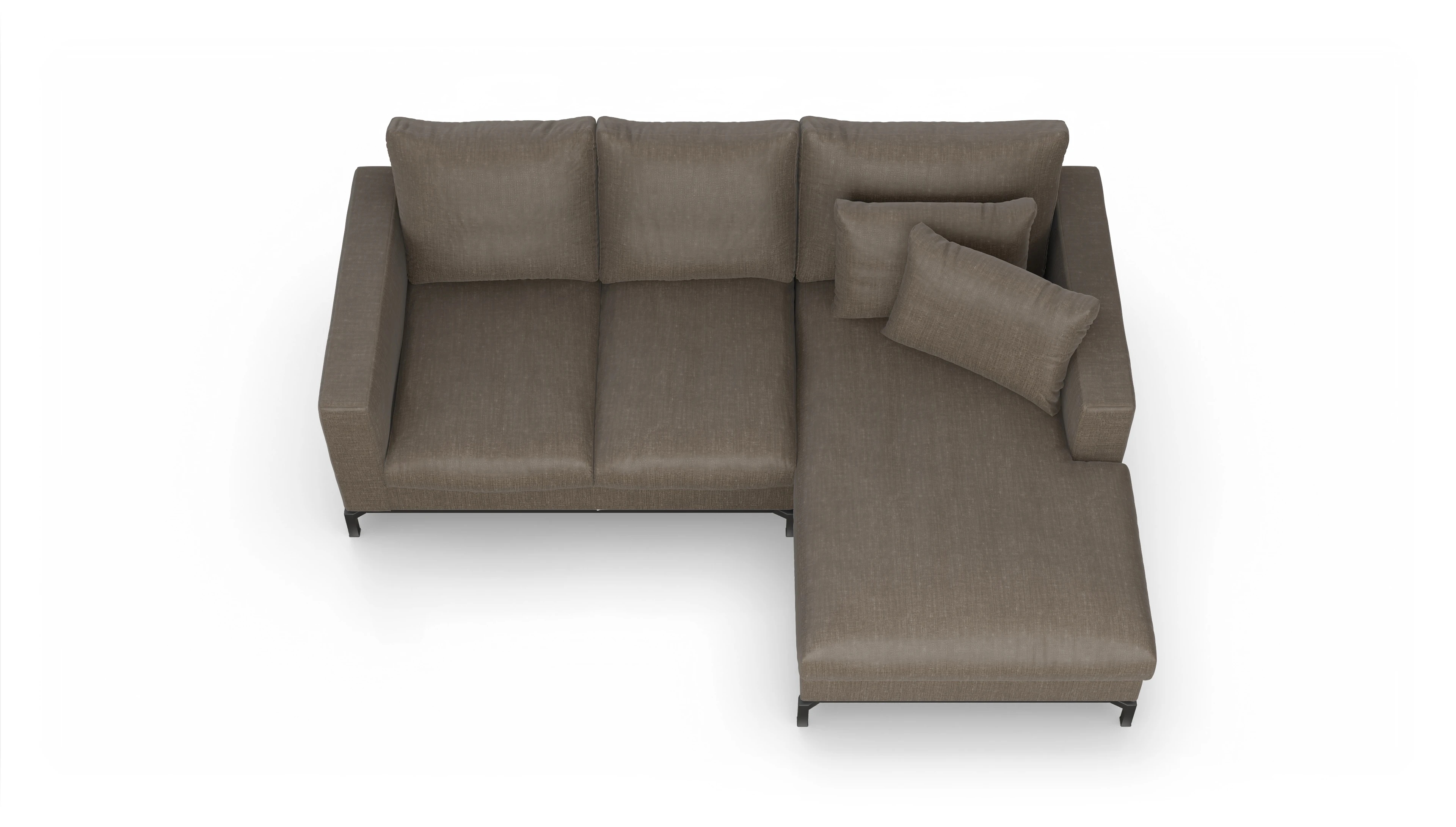 Ansicht des Produktes Fenice Sofa mit Rec rechts in braun