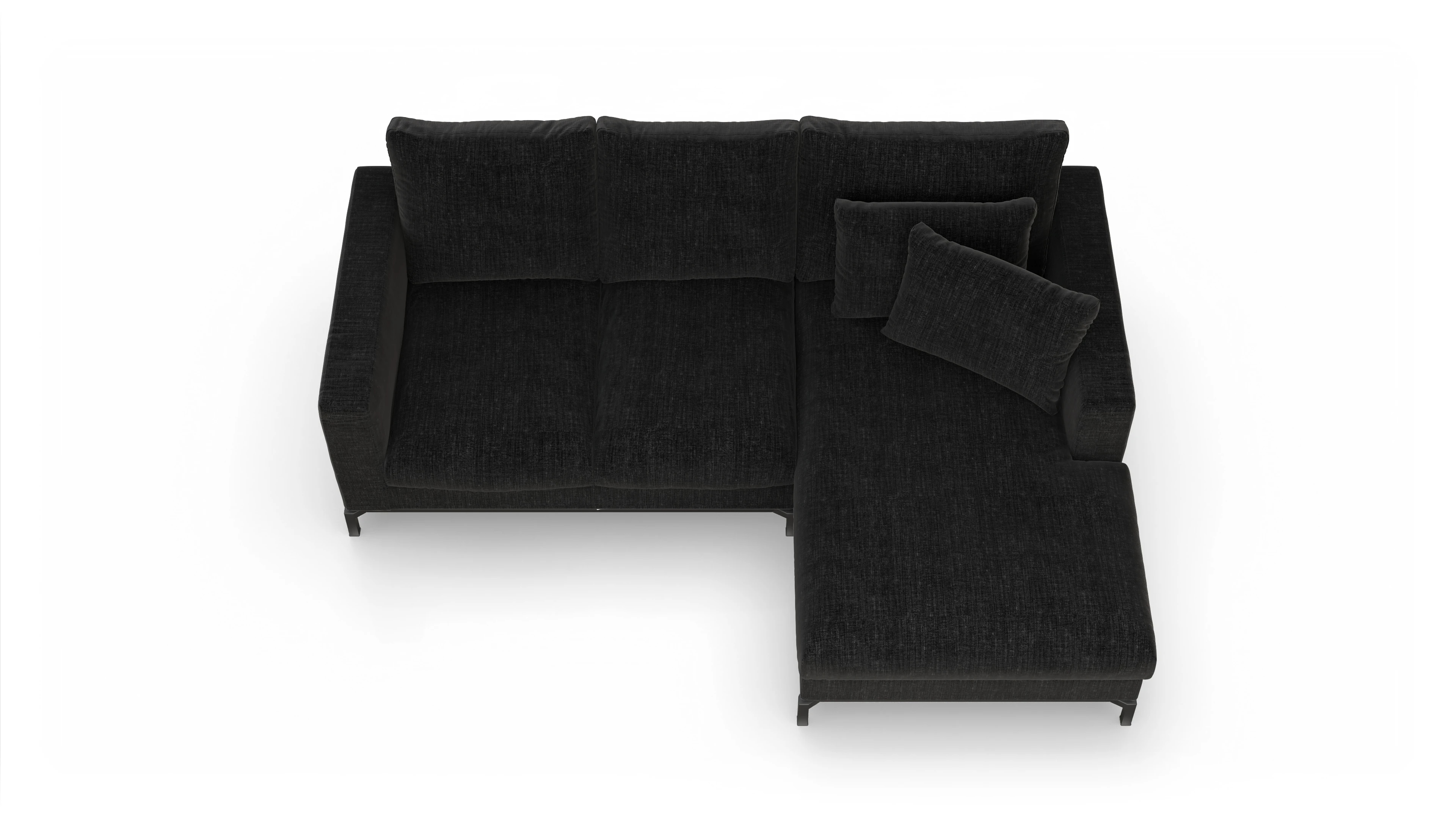 Ansicht des Produktes Fenice Sofa mit Rec rechts in schwarz