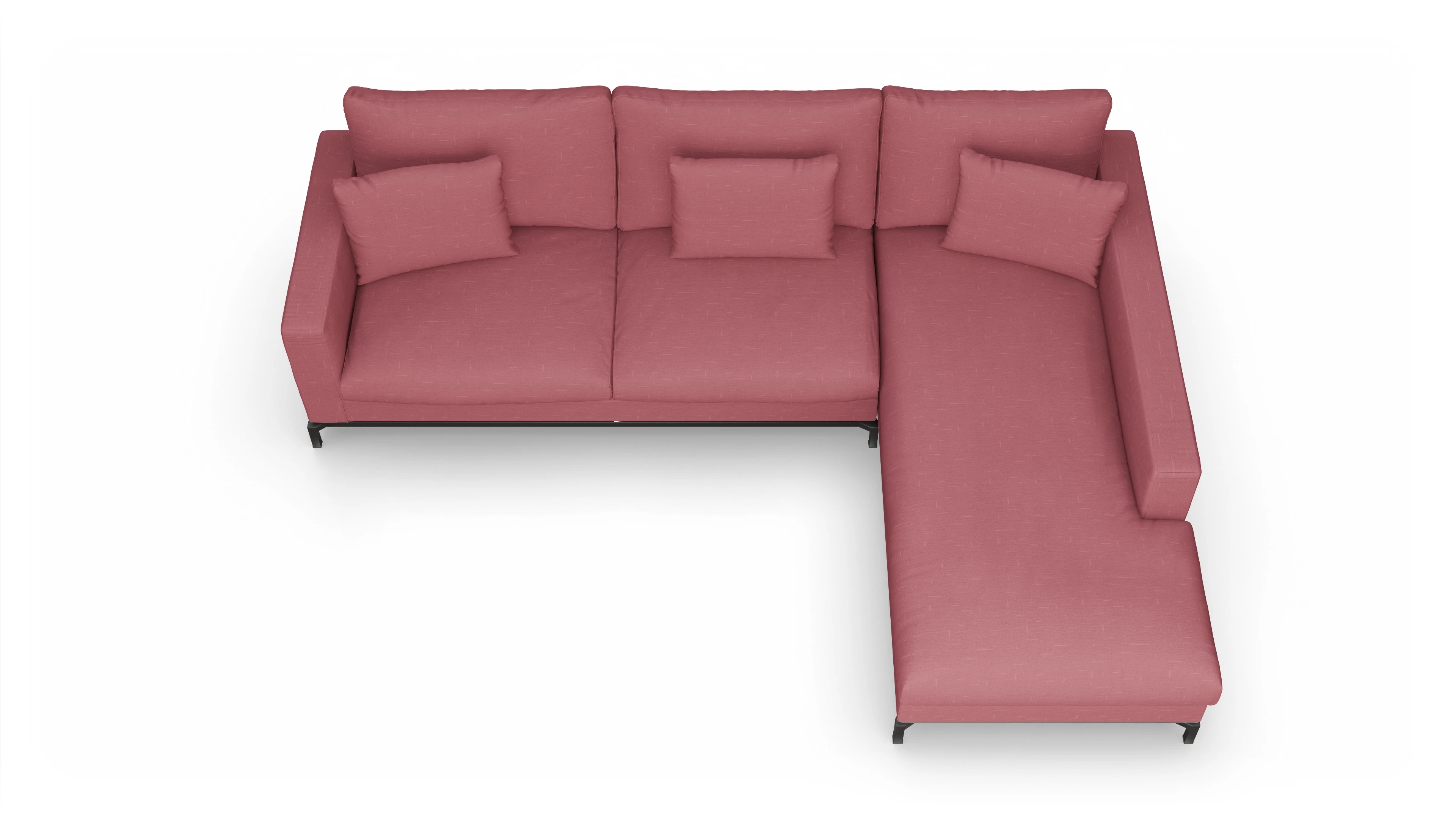 Ansicht des Produktes Fenice Sofa mit Rec rechts in rot