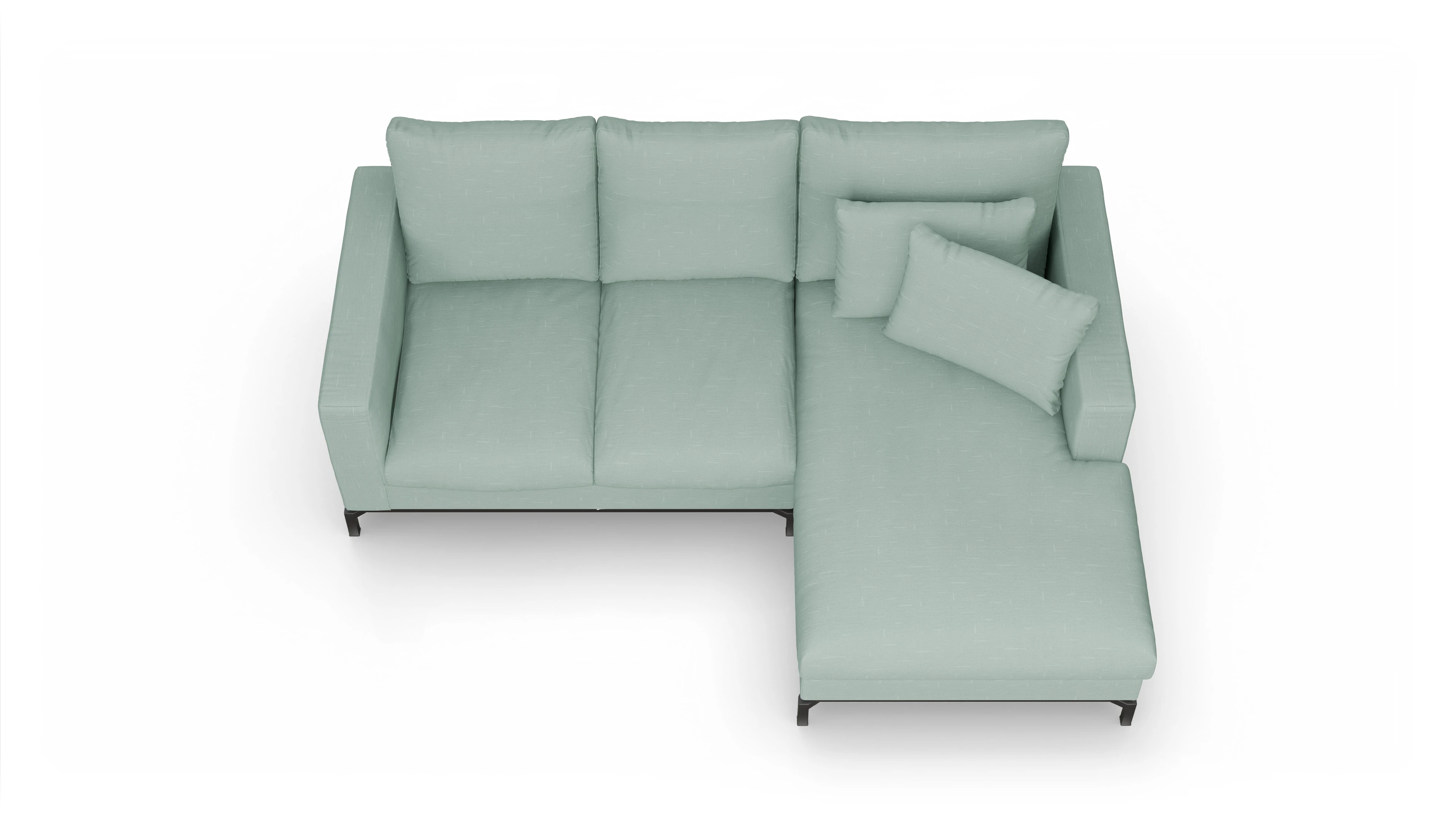 Ansicht des Produktes Fenice Sofa mit Rec rechts in grün