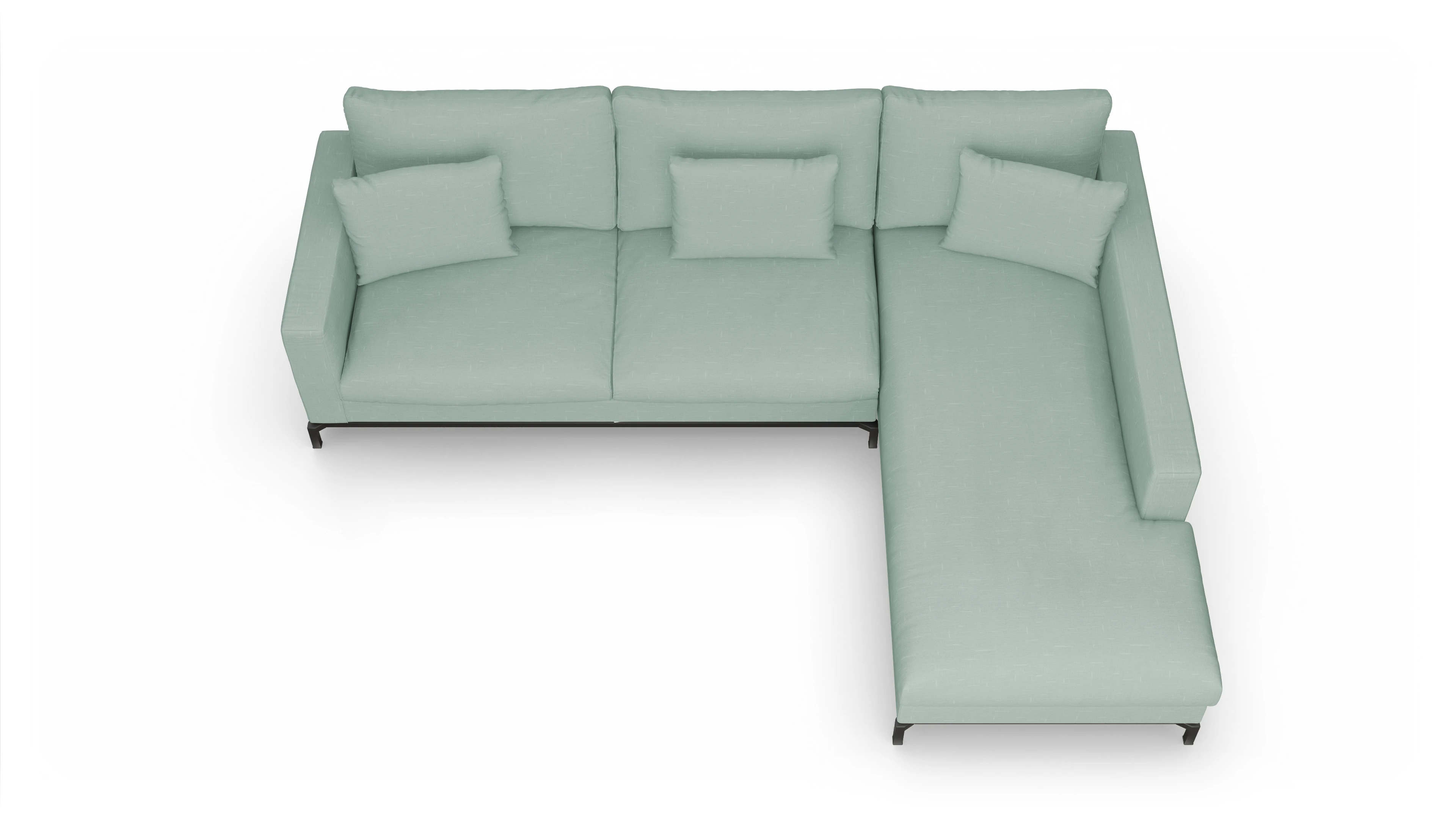Ansicht des Produktes Fenice Sofa mit Rec rechts in grün