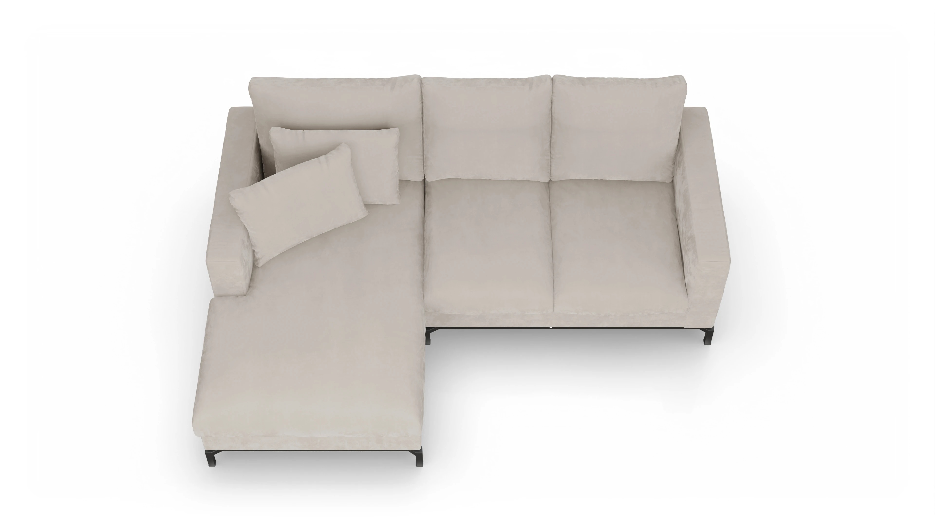 Design-Couch Fenice Ansicht des Produktes Fenice Sofa mit Rec links in weiß