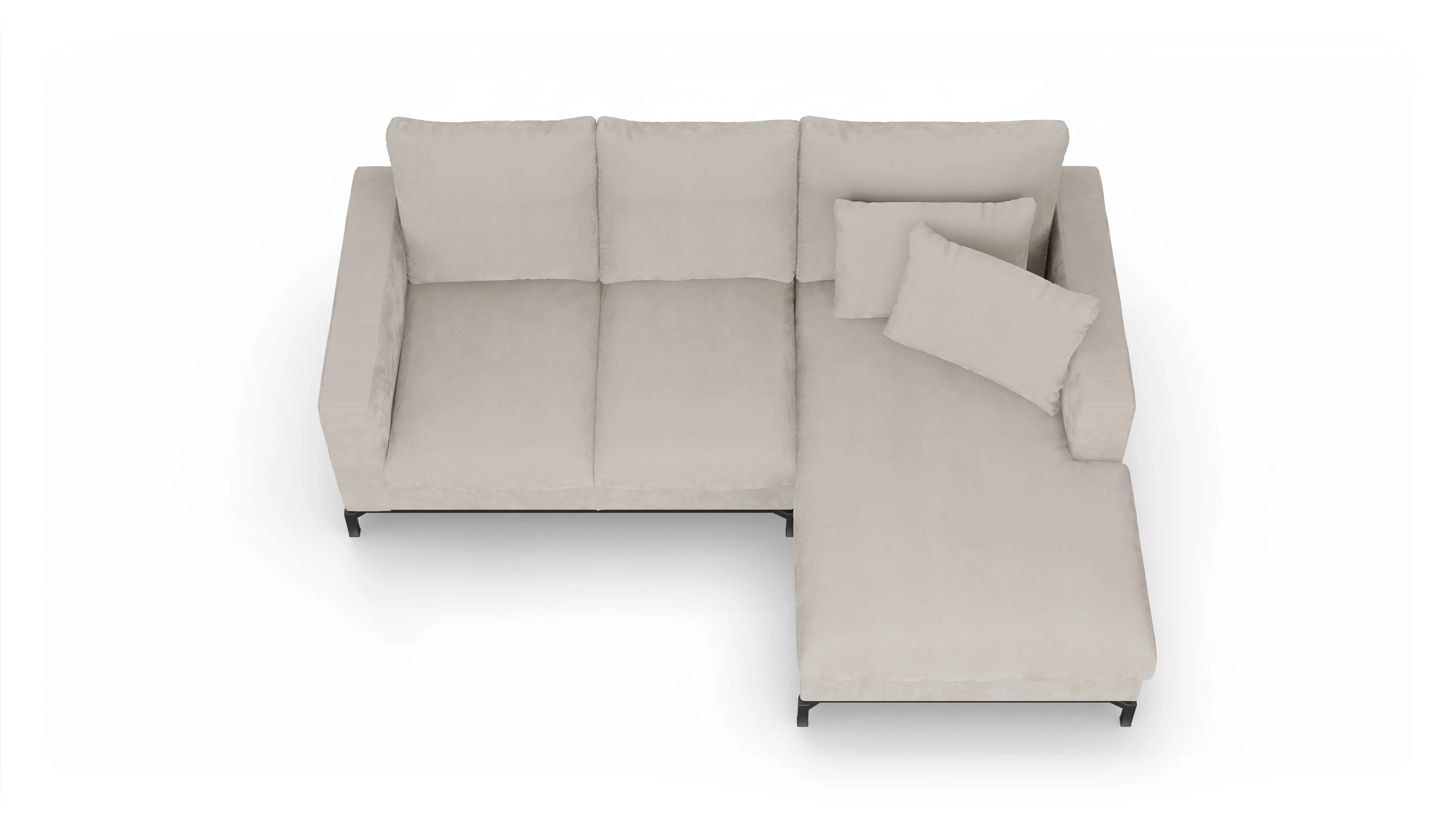 Design-Couch Fenice Ansicht des Produktes Fenice Sofa mit Rec rechts in weiß