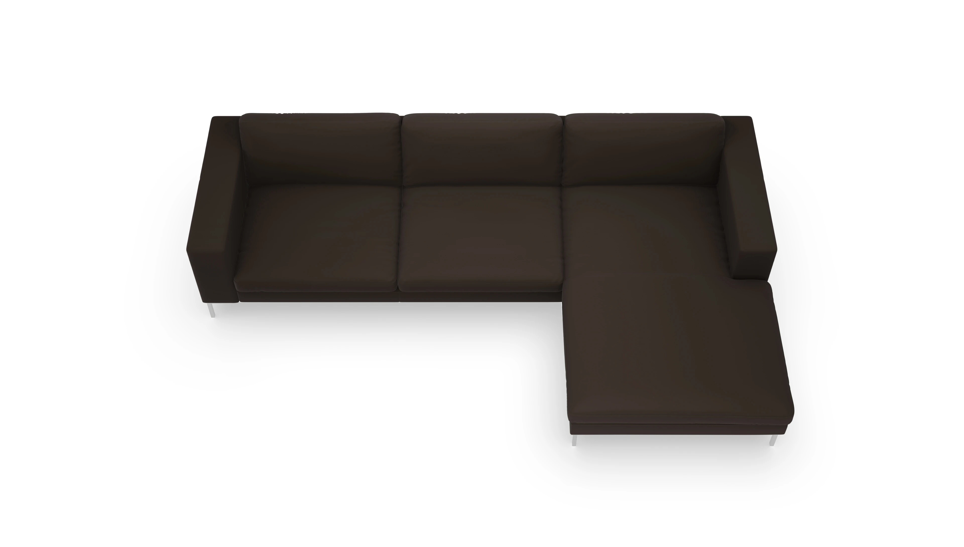 Ansicht des Produktes Paludan Sofa mit Rec rechts in Leder braun
