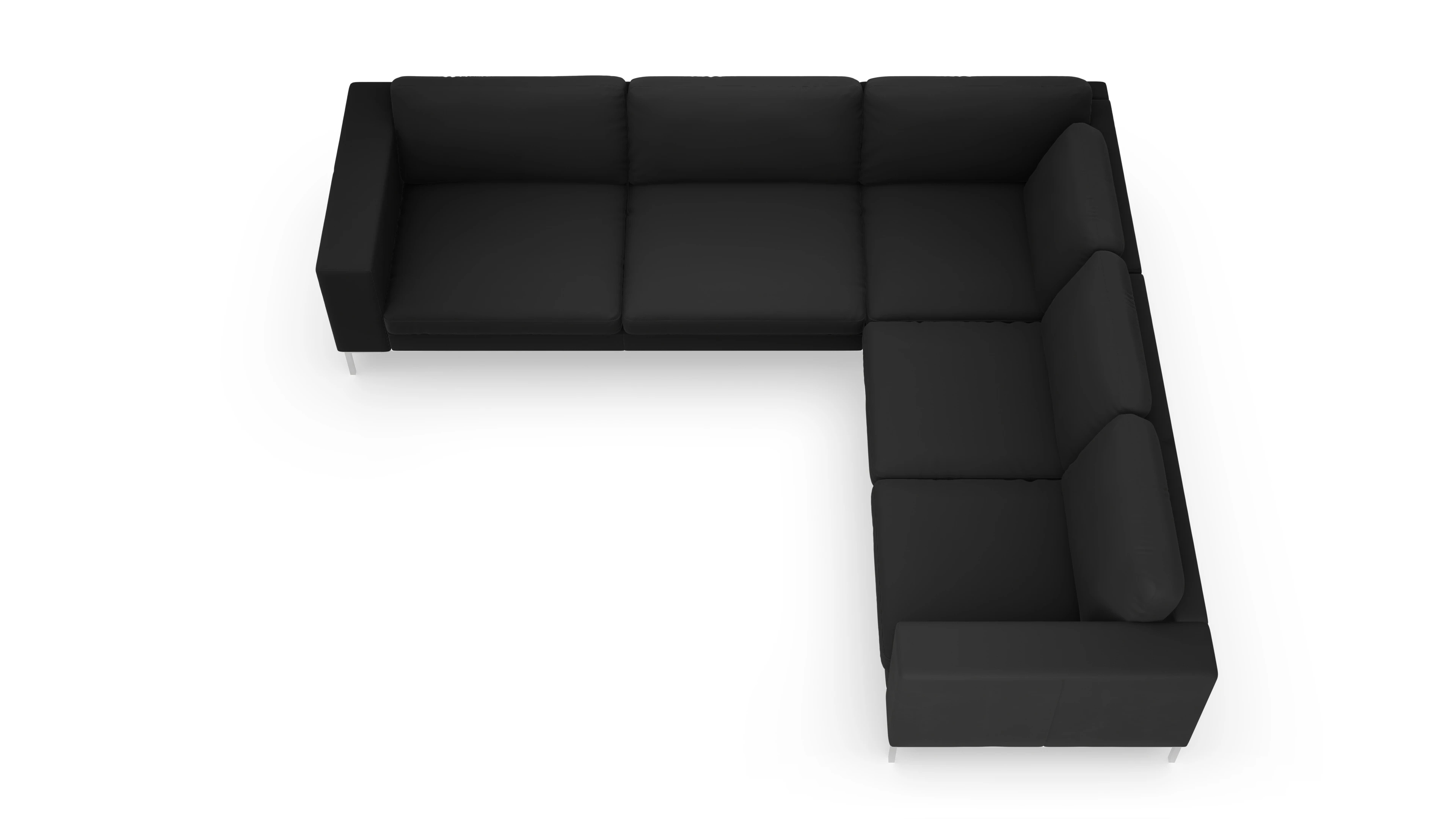 Paludan Ledersofa Ansicht des Produktes Paludan Ecksofa Rechts in Leder schwarz