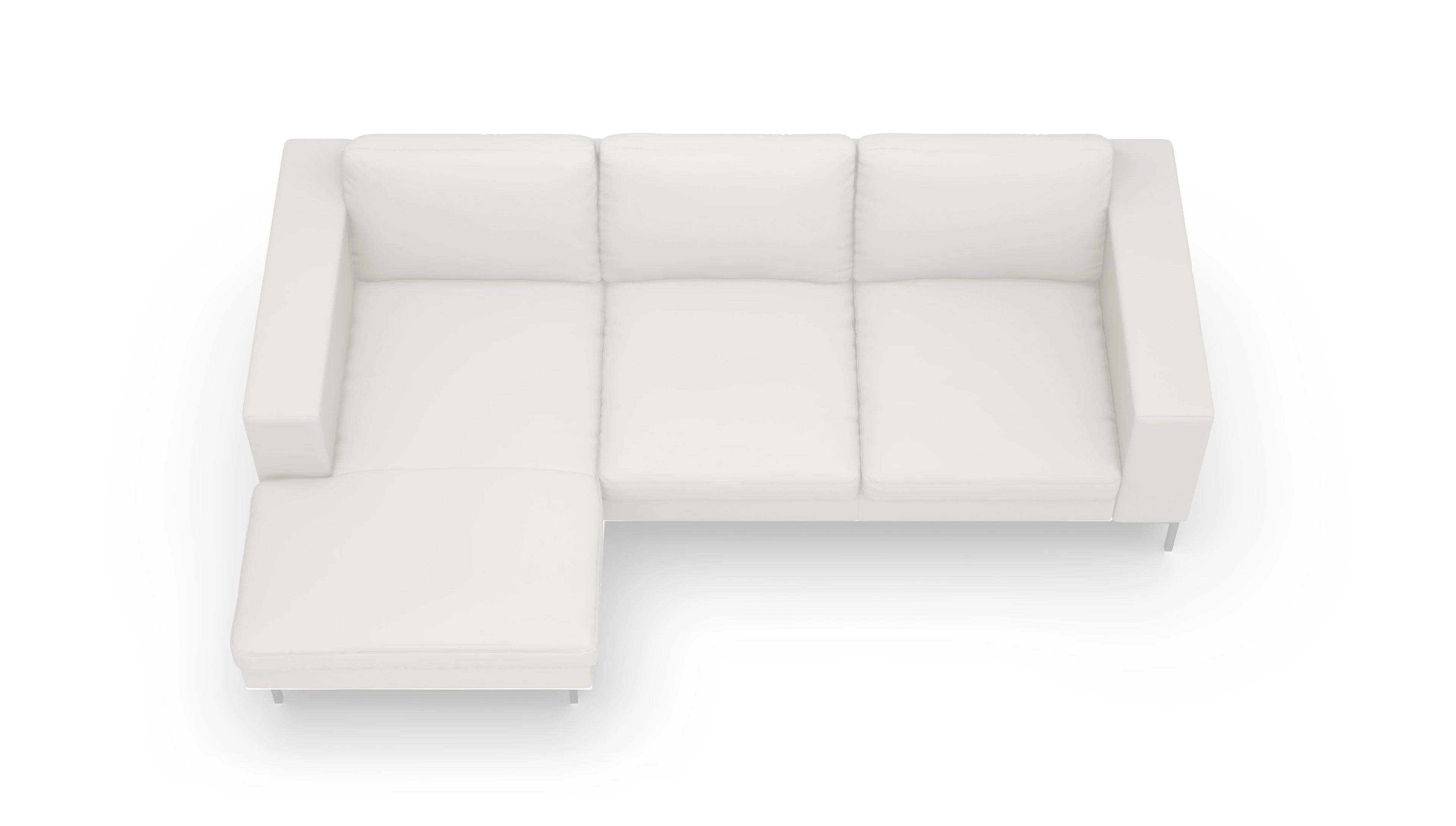 Paludan Ledersofa Ansicht des Produktes Paludan Sofa mit Rec links in Leder weiß